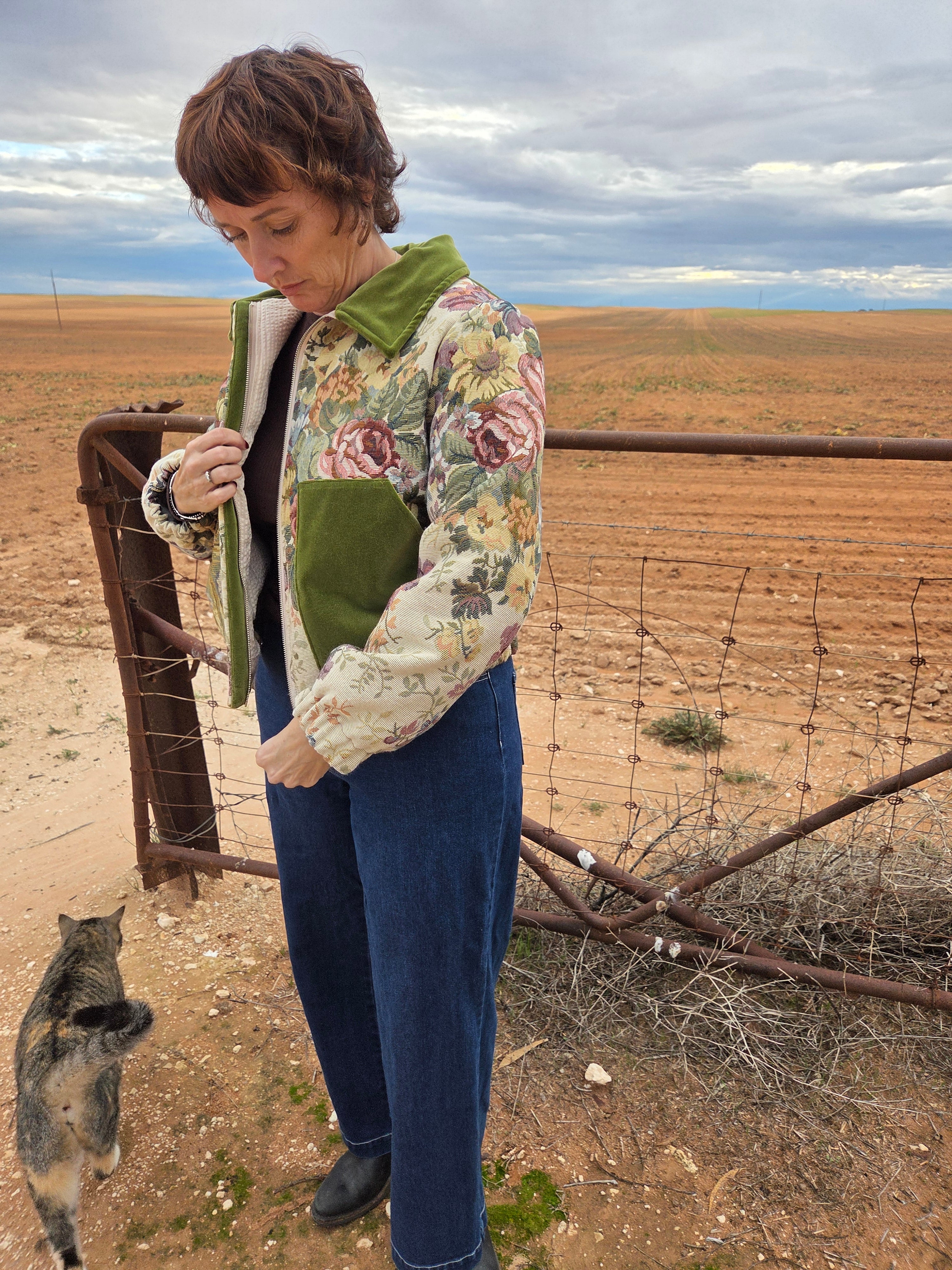Pistachio Garden - Retro Bomber Jacket - S/M