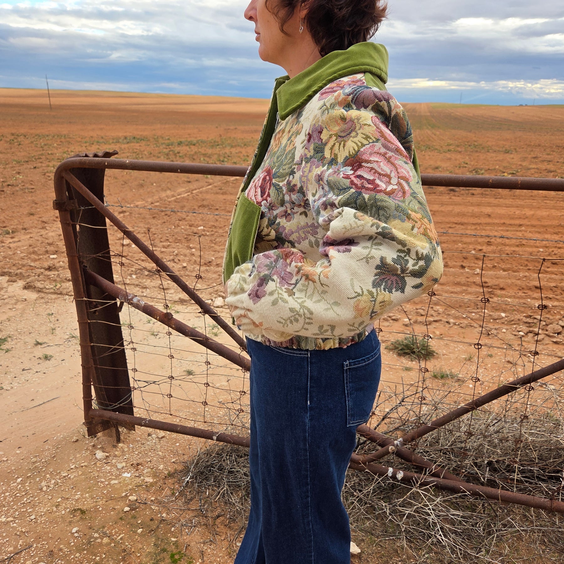 Pistachio Garden - Retro Bomber Jacket - S/M