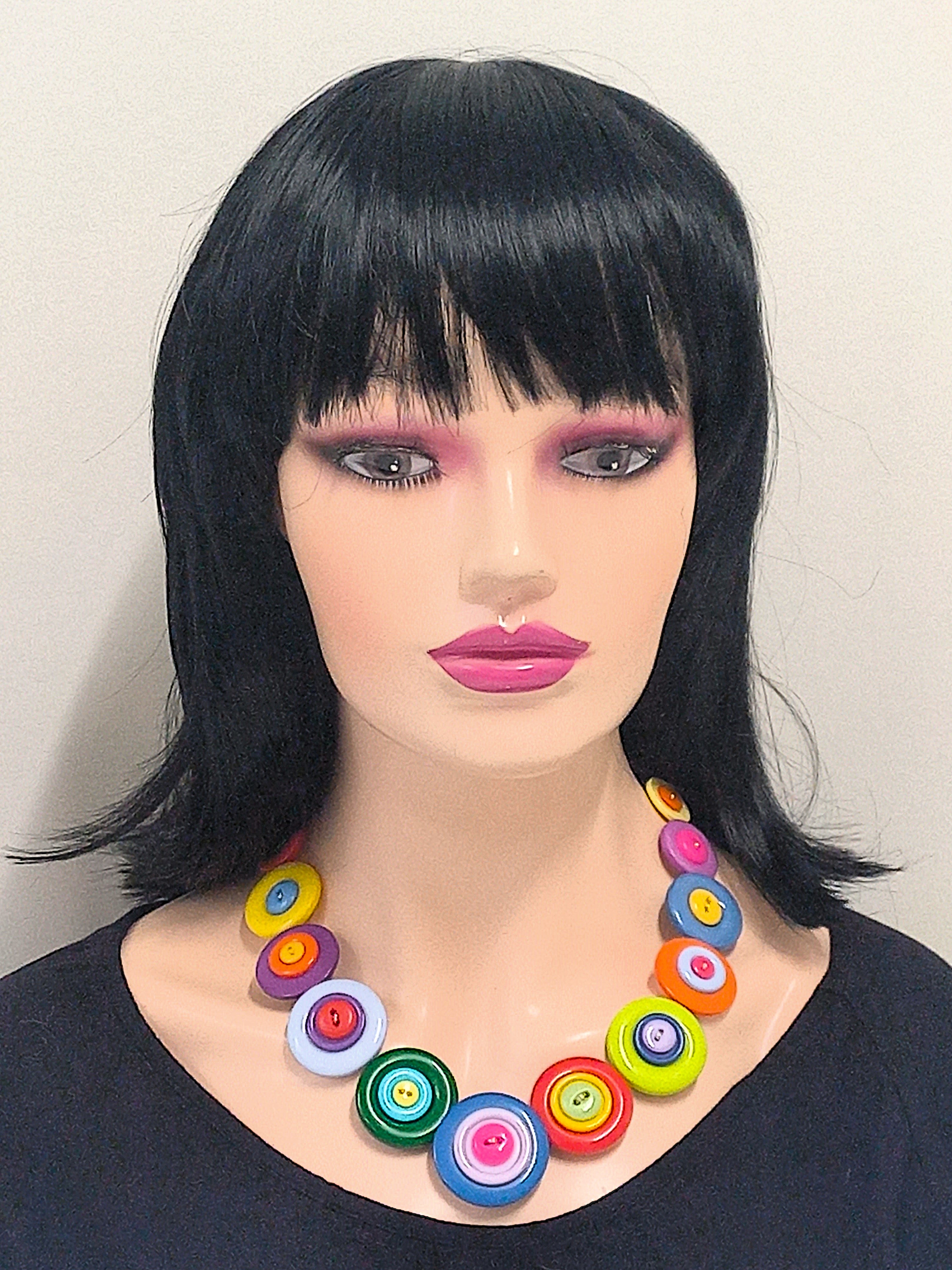 Colourful Button necklace - Bright and Beautiful