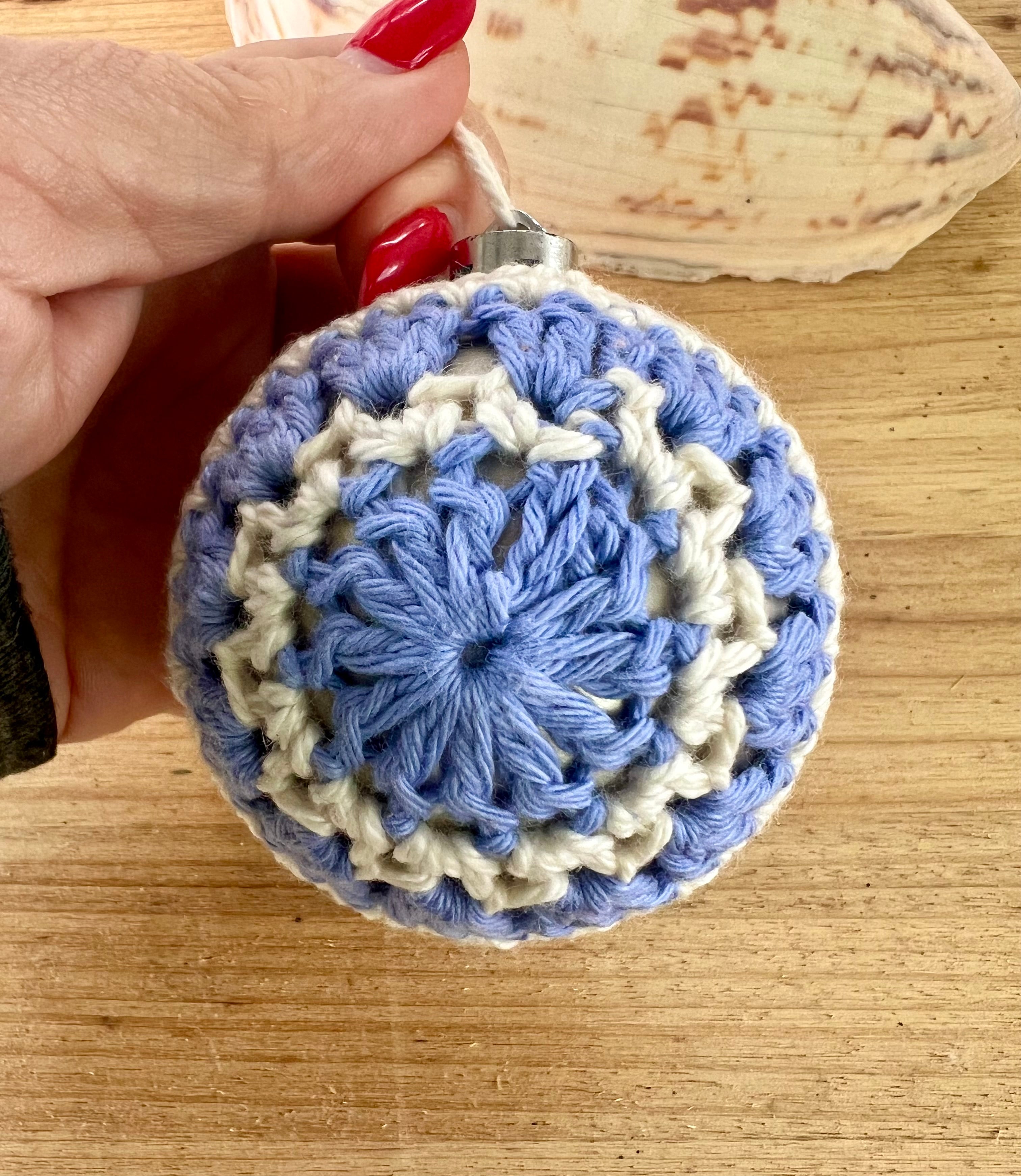 Crochet Christmas Baubles,  Coastal Boho Christmas Tree Decor, Eco Friendly