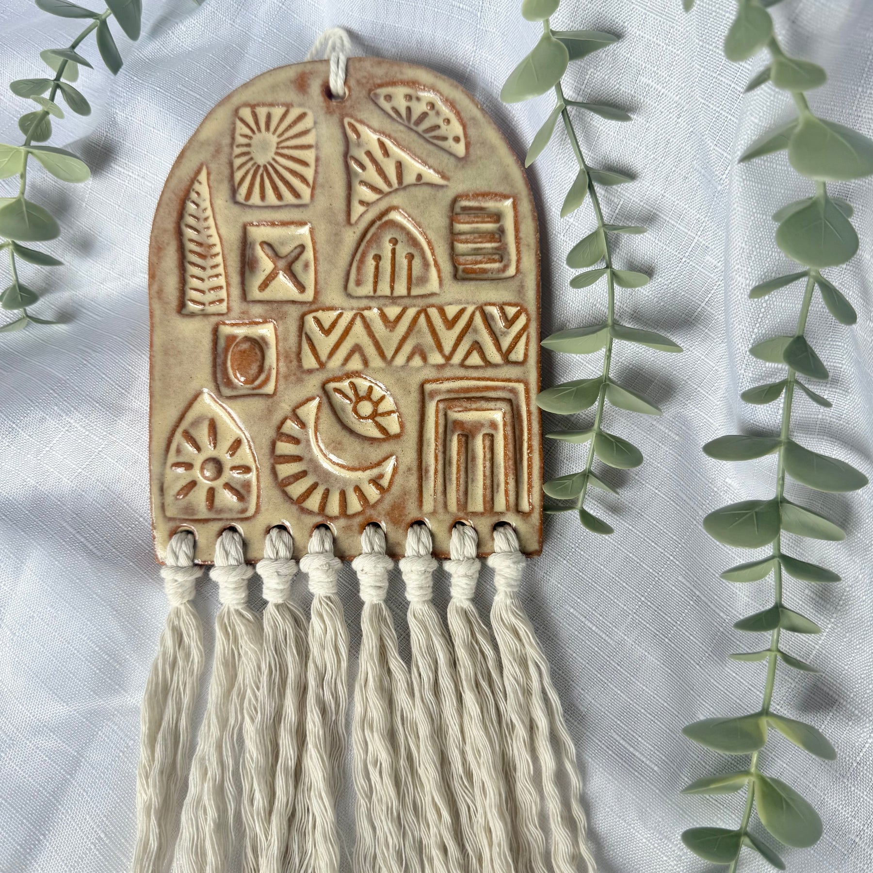 'Good Vibes' Clay Wall Art piece small size