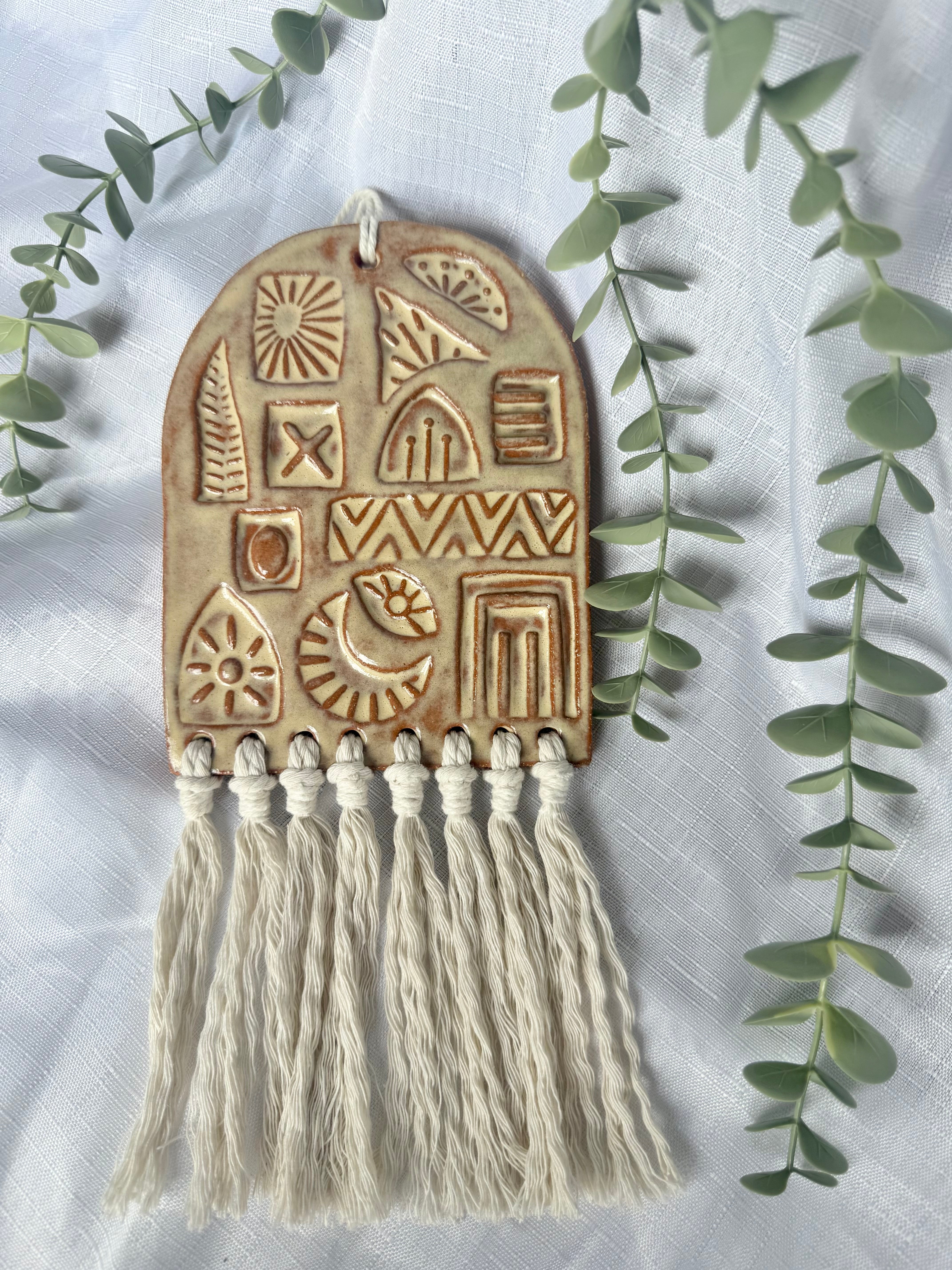 'Good Vibes' Clay Wall Art piece small size