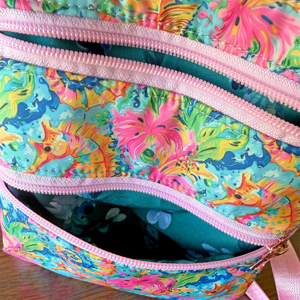 Handmade Seahorse Crossbody Bag | 3 Zip Festival & Everyday Bag
