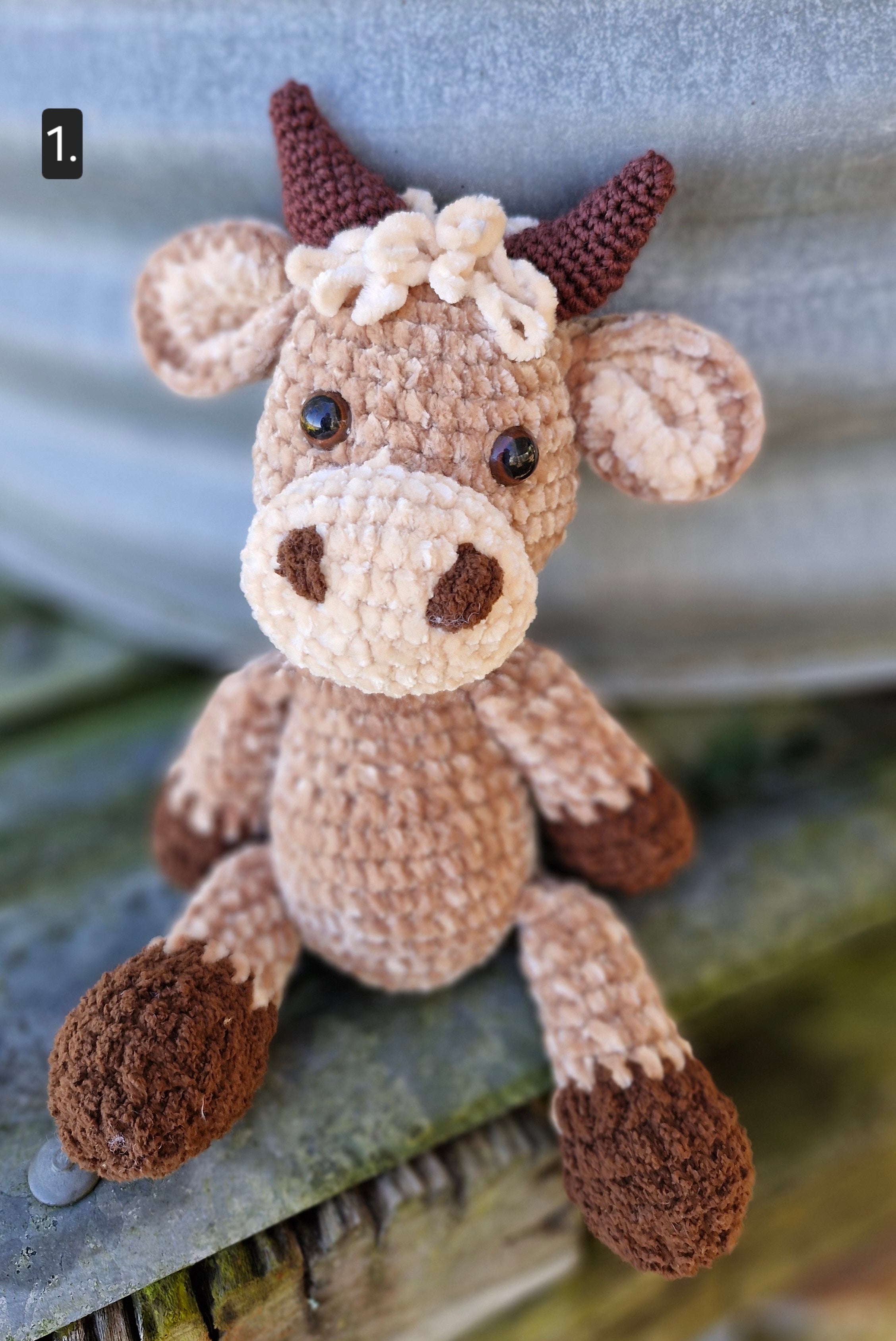 Adorable Crochet BABY HIGHLAND COW / BULL
