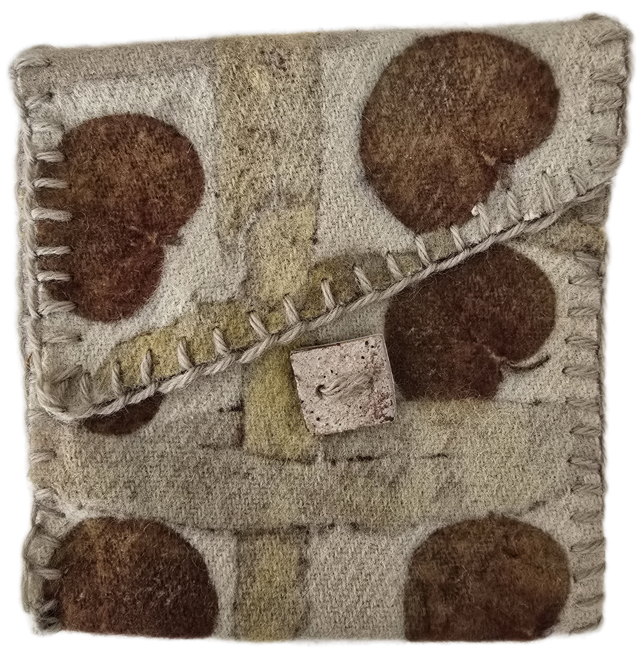 Eco Printed Wool Pouch Wallet