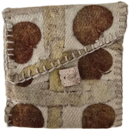 Eco Printed Wool Pouch Wallet
