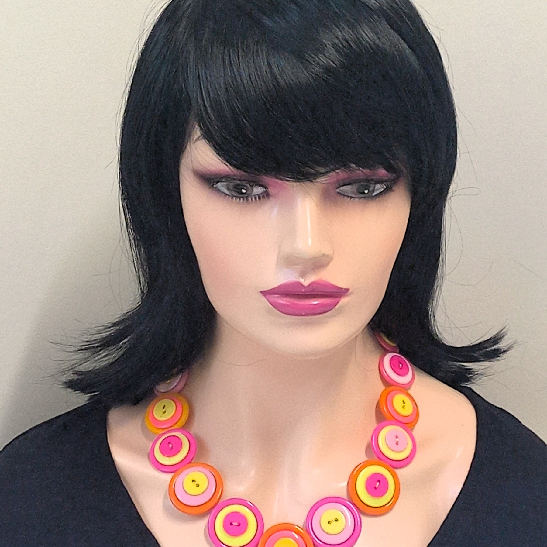 Vibrant orange and hot pink necklace
