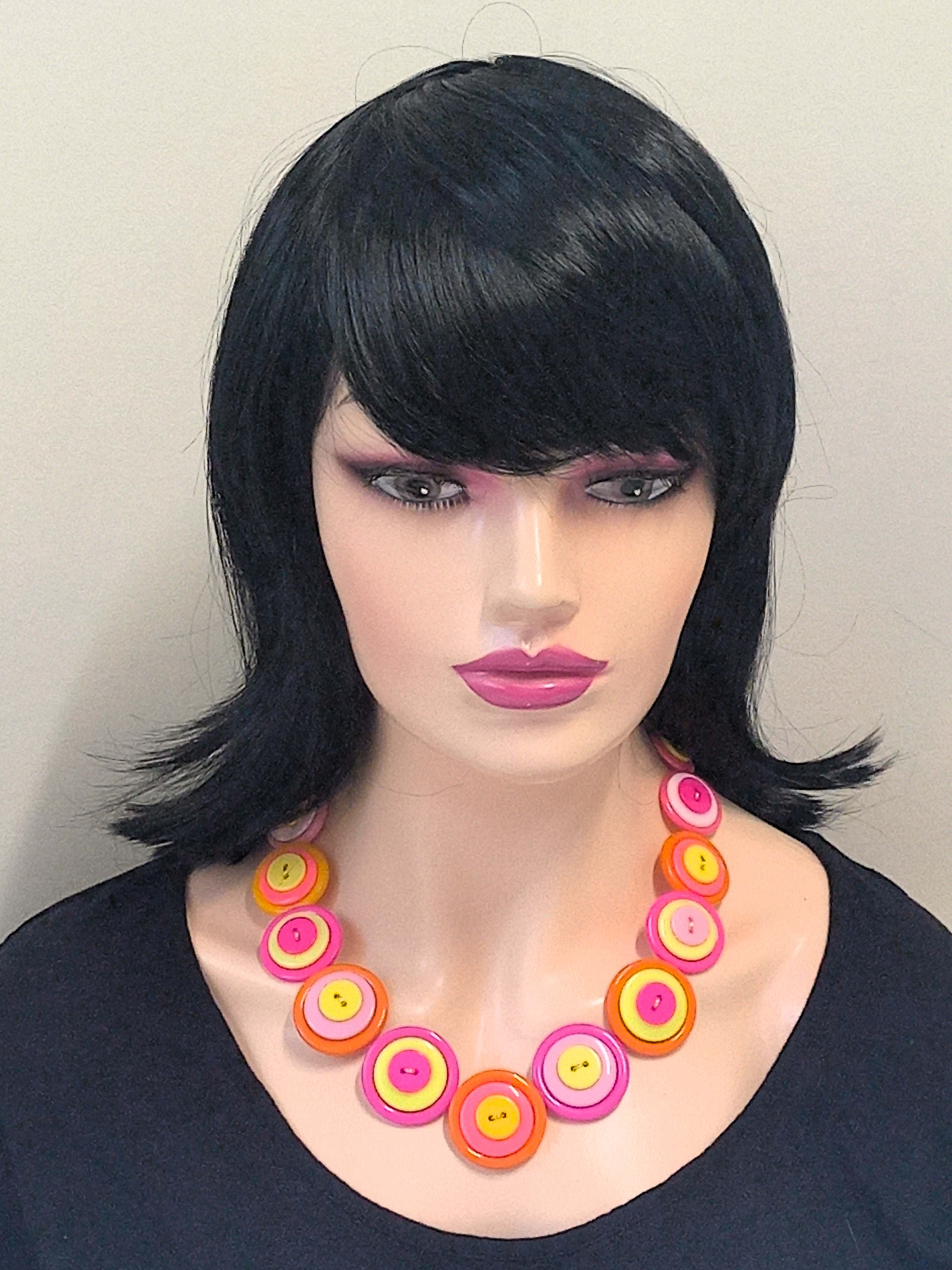 Vibrant orange and hot pink necklace