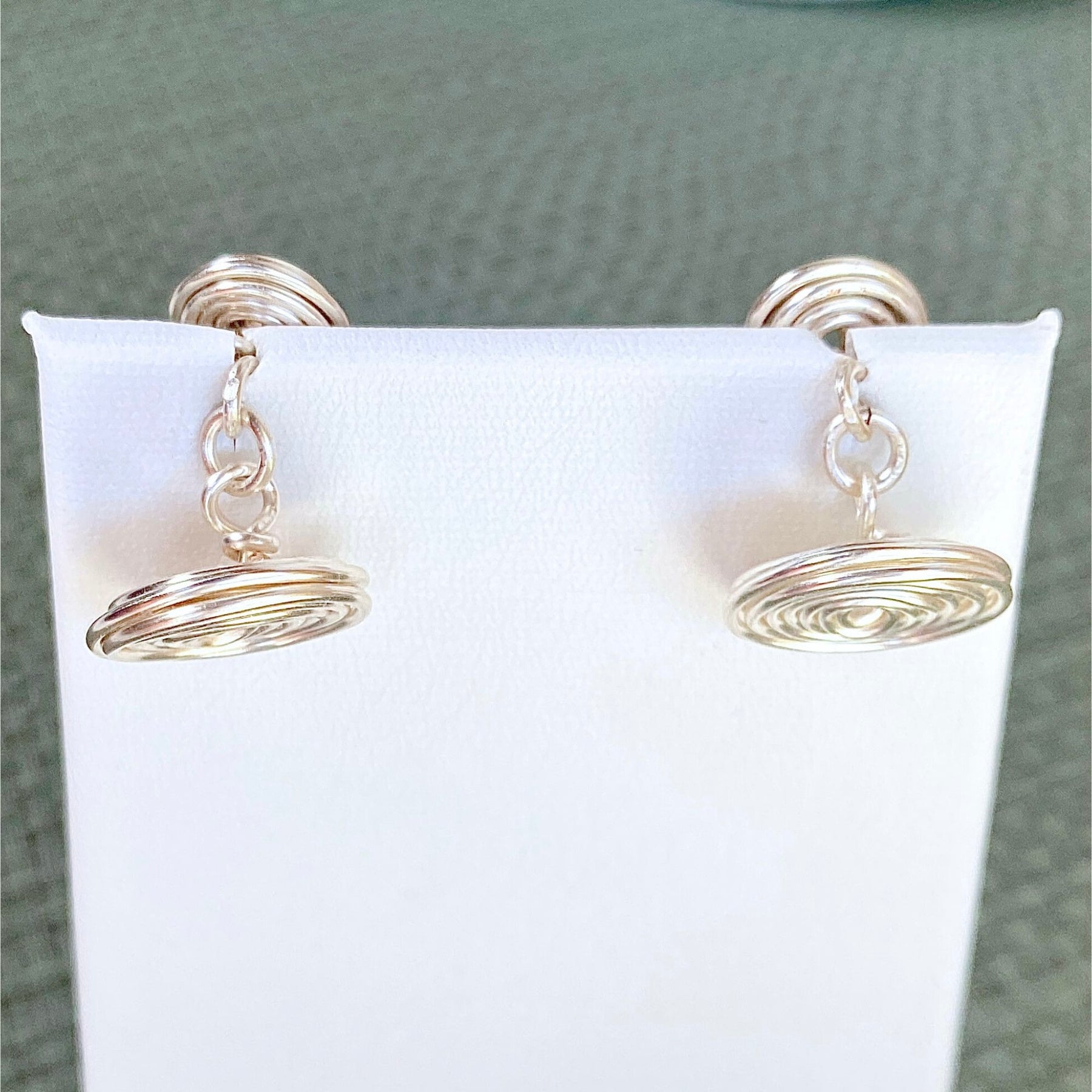 Wire spiral button cufflinks | Silver or Gold or Stainless Steel | Gift Boxed | Gift for Men, Groomsman | Celtic-inspired