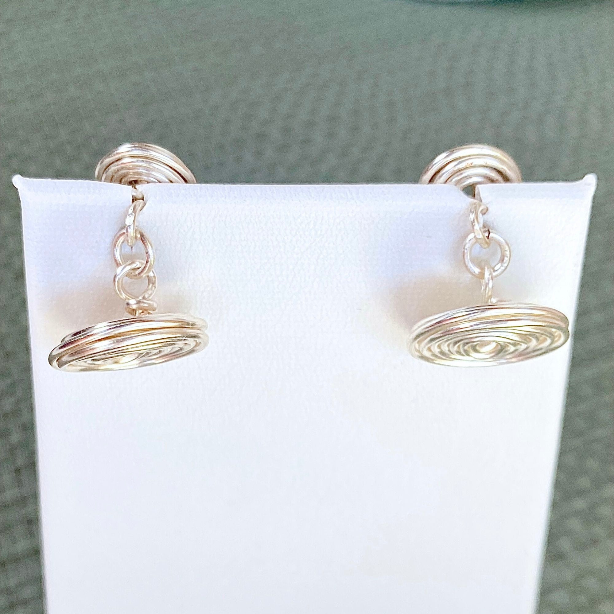 Spiral button cufflinks | Silver or Gold or Stainless Steel wire | Gift for Men, Groomsman | Celtic-inspired