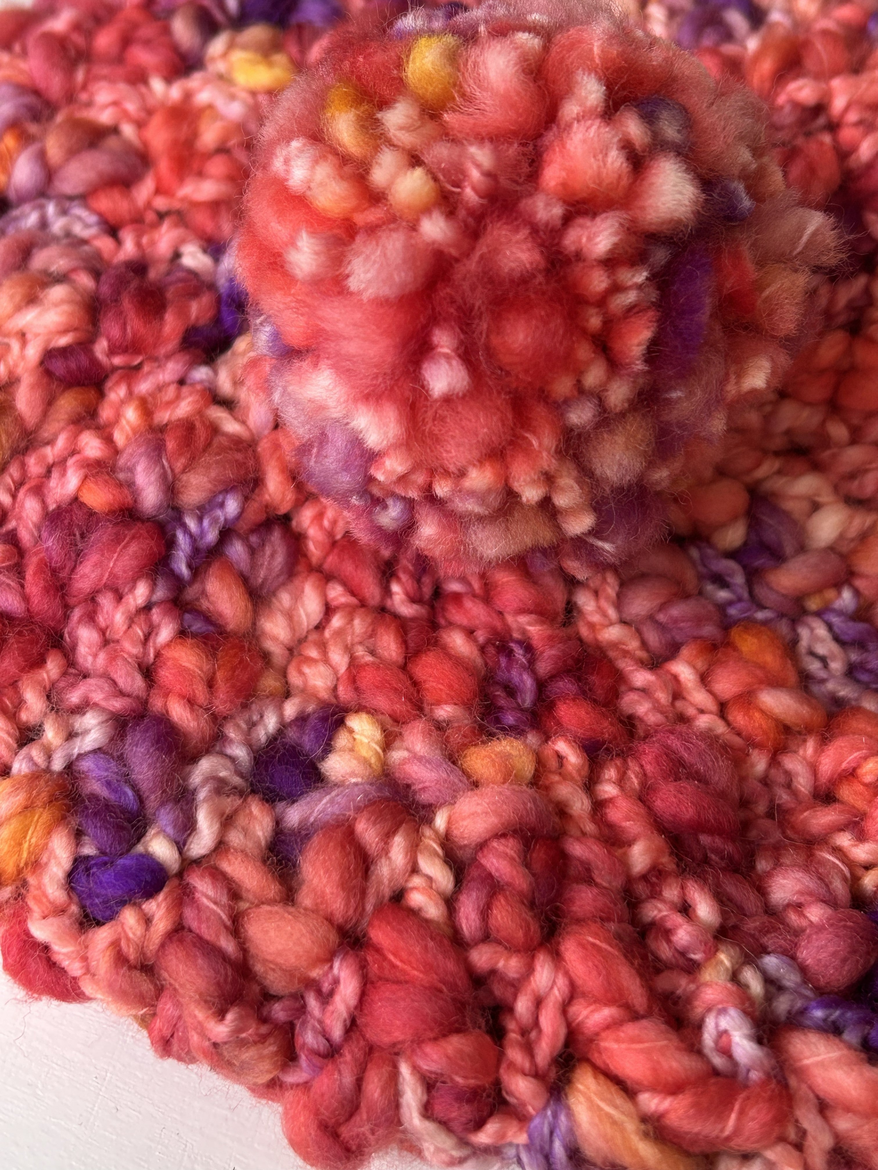 Popcorn Textured Crochet Beanie with Pom-Pom