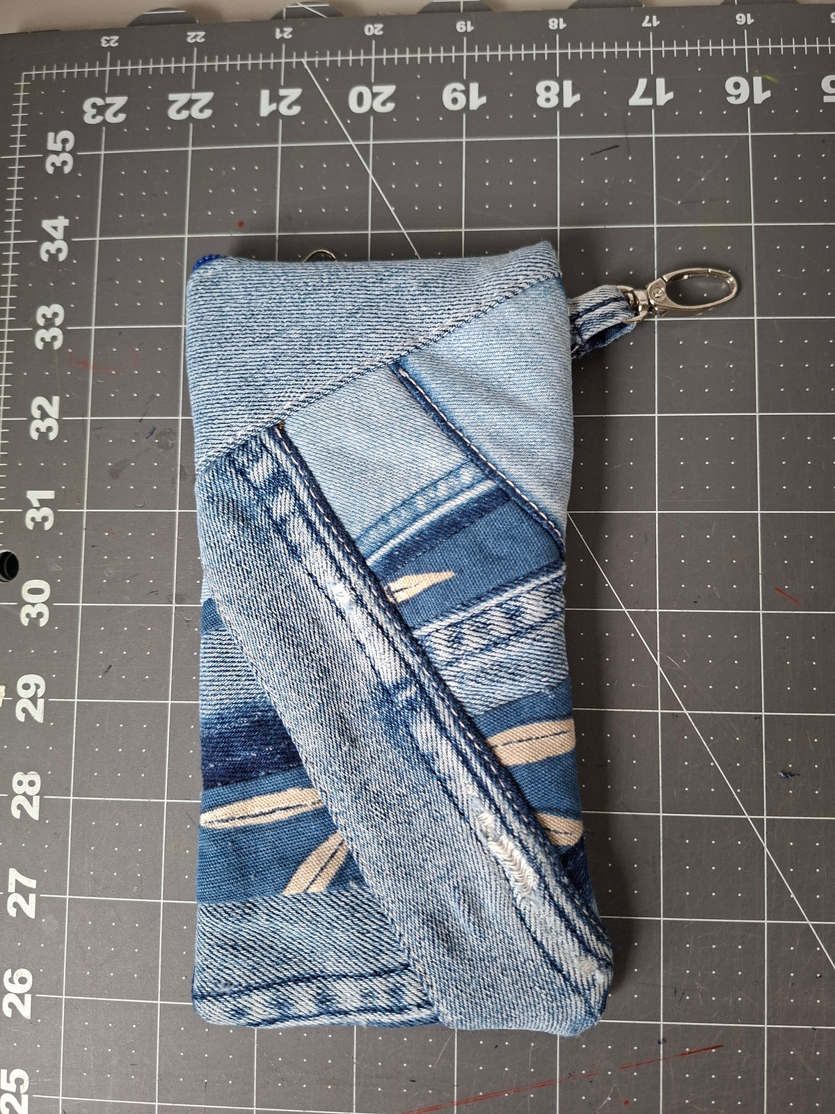 Patchwork Linen & Denim Recycled Glasses Case