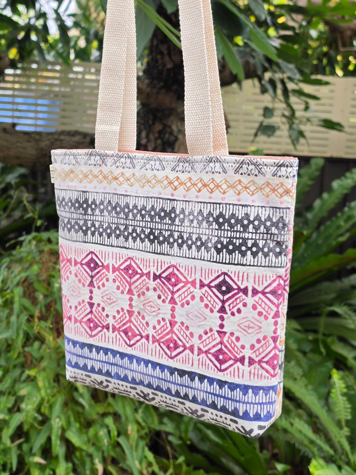 Small Upcycled Tote Bag Handmade from Thrifted Pillowcases