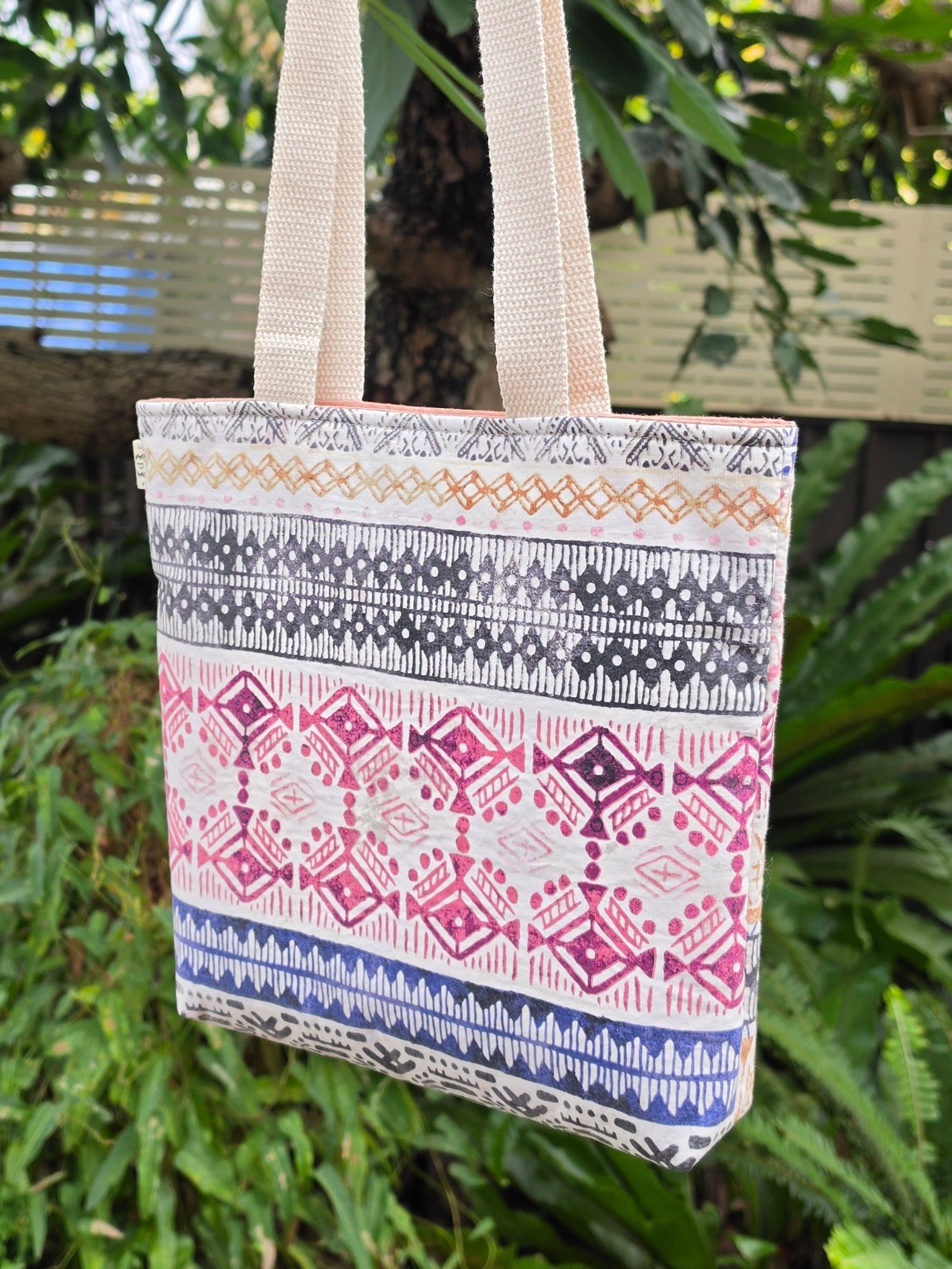 Small Upcycled Tote Bag Handmade from Thrifted Pillowcases