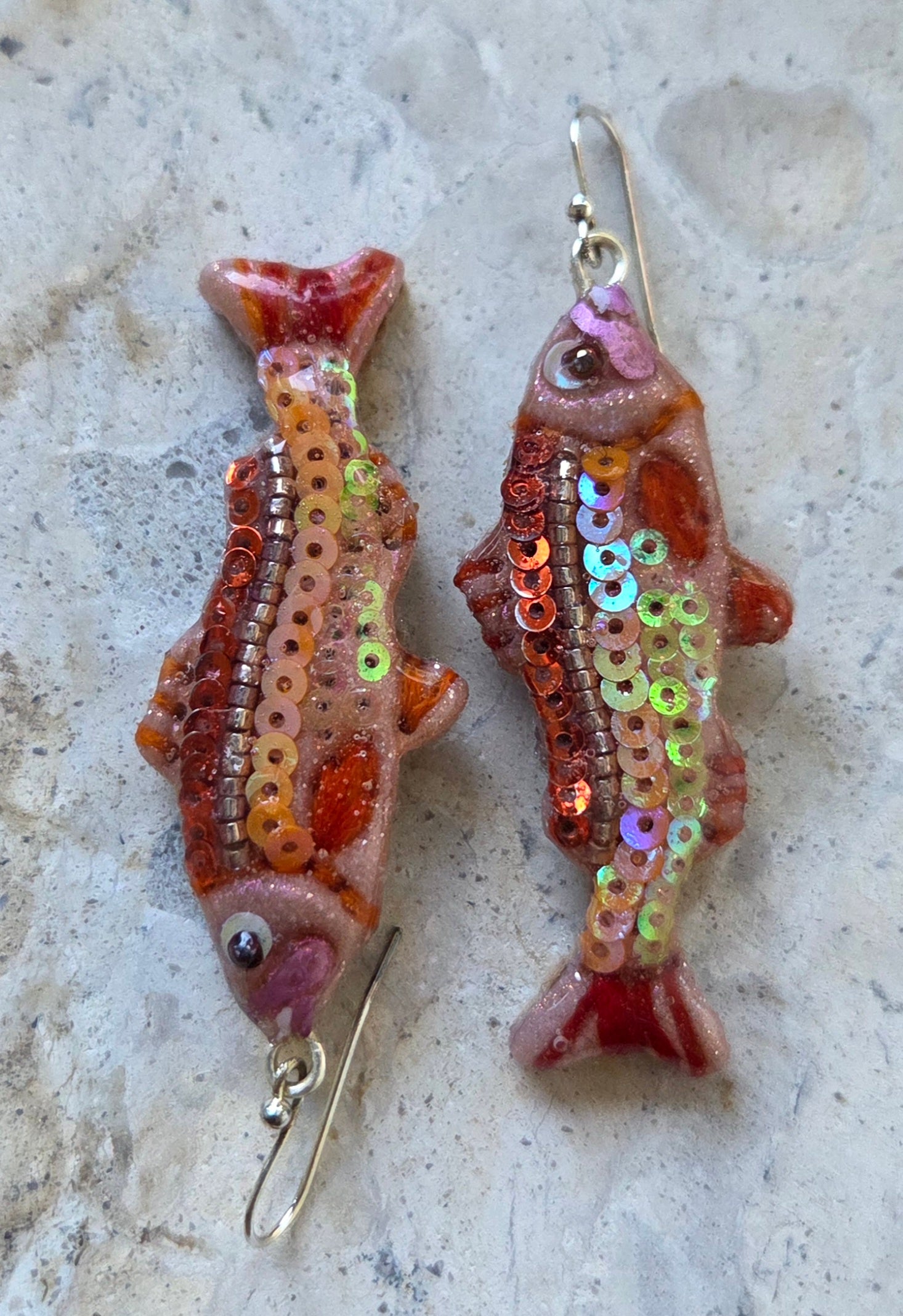 Sequin Fish Earrings