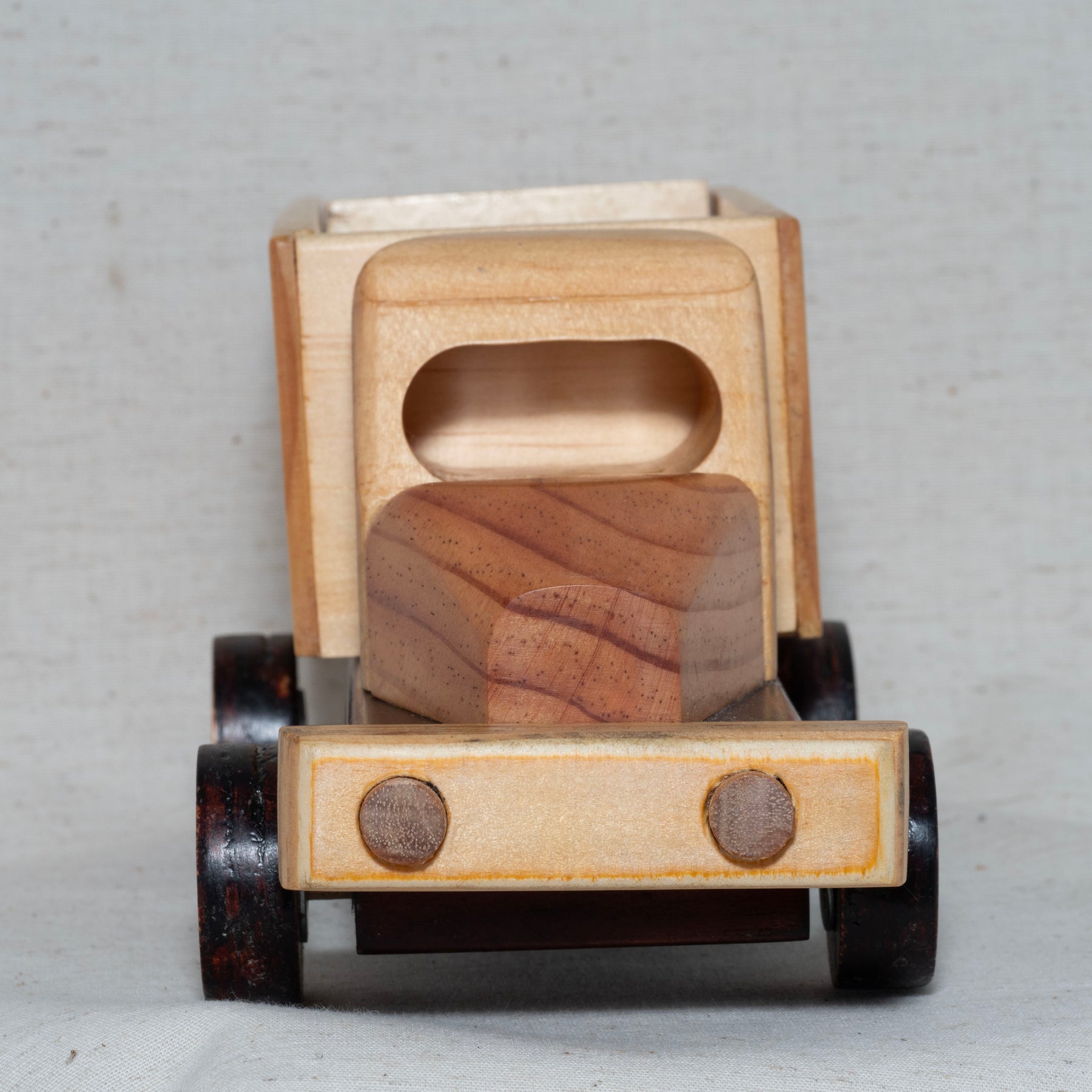 Wooden toy tip-truck