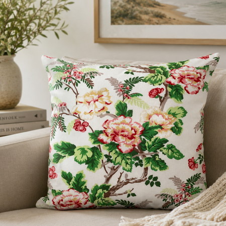 Vintage Style Floral Cushion Cover | Botanical Throw Pillow Cover