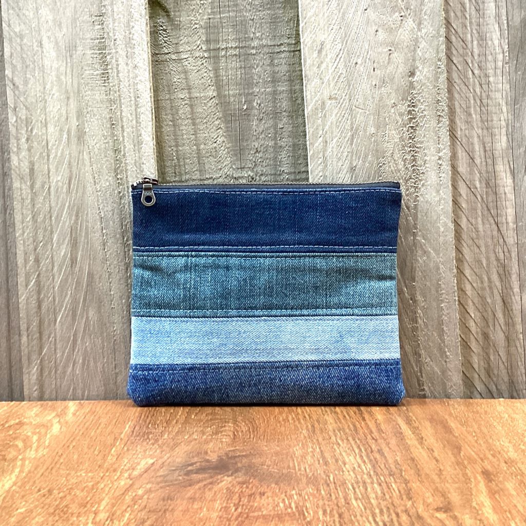 Upcycled Denim Purse – Striped Denim