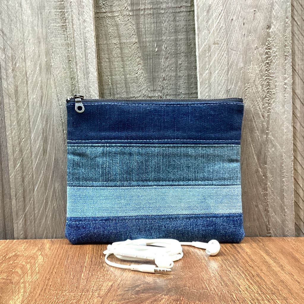 Upcycled Denim Purse – Striped Denim