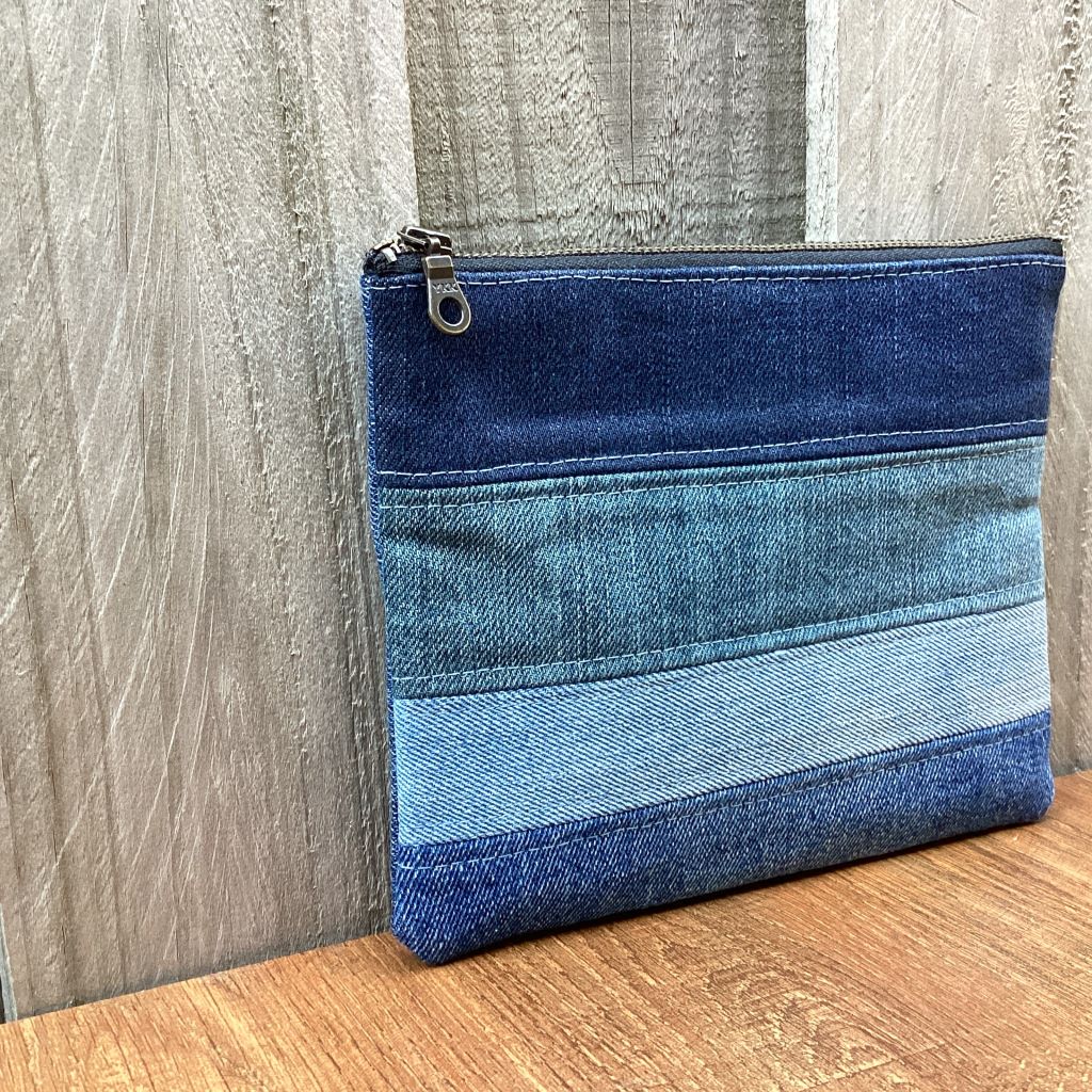 Upcycled Denim Purse – Striped Denim