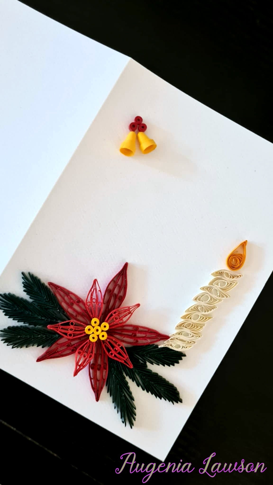 Handmade Paper Quilled Christmas Card – Baubles, Candle Poinsettia or Triple Poinsettia – Unique Festive Greeting