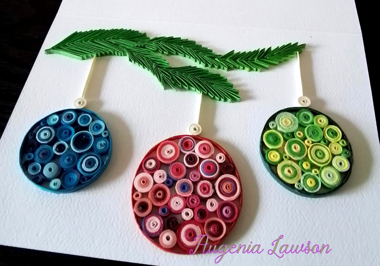 Handmade Paper Quilled Christmas Card – Baubles, Candle Poinsettia or Triple Poinsettia – Unique Festive Greeting