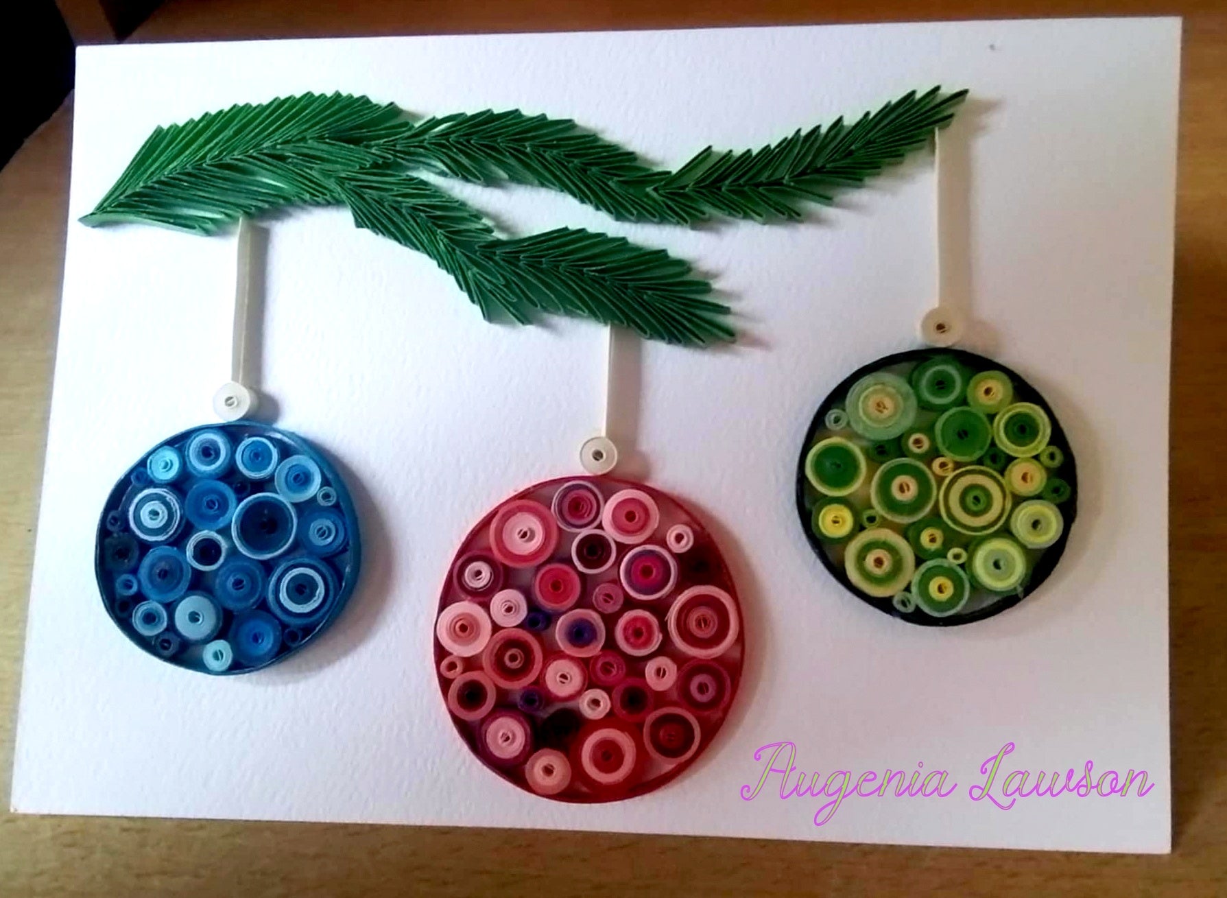 Handmade Paper Quilled Christmas Card – Baubles, Candle Poinsettia or Triple Poinsettia – Unique Festive Greeting