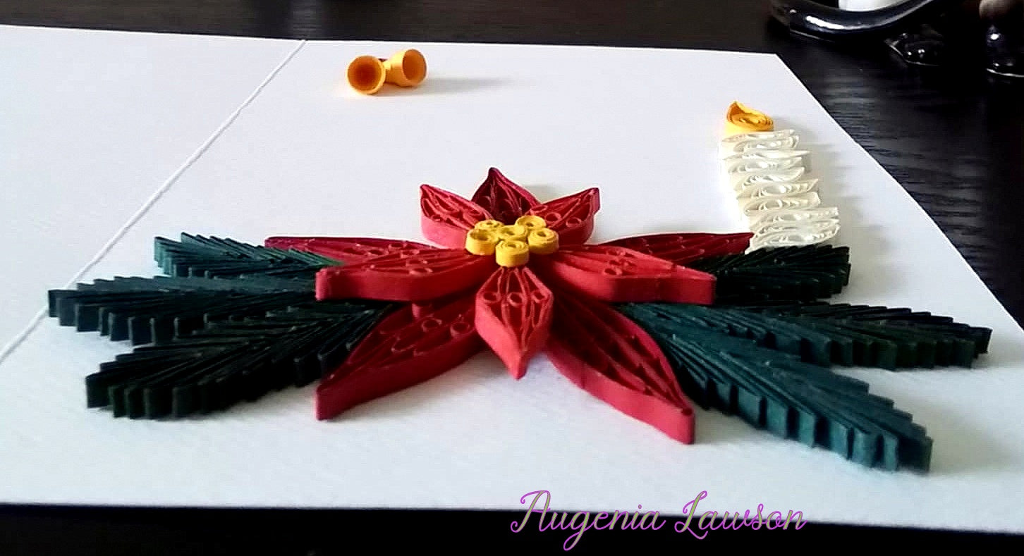Handmade Paper Quilled Christmas Card – Baubles, Candle Poinsettia or Triple Poinsettia – Unique Festive Greeting