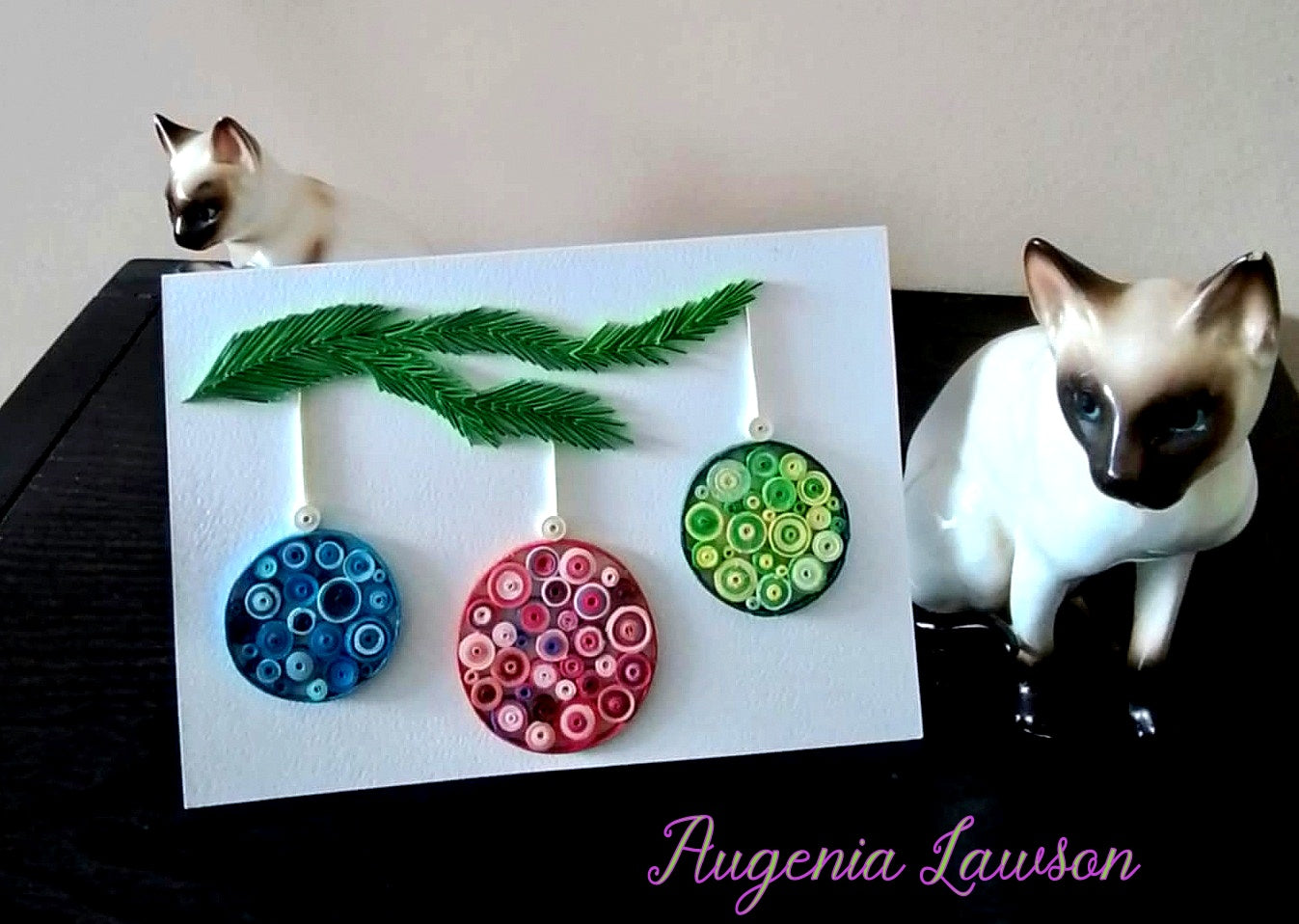 Handmade Paper Quilled Christmas Card – Baubles, Candle Poinsettia or Triple Poinsettia – Unique Festive Greeting