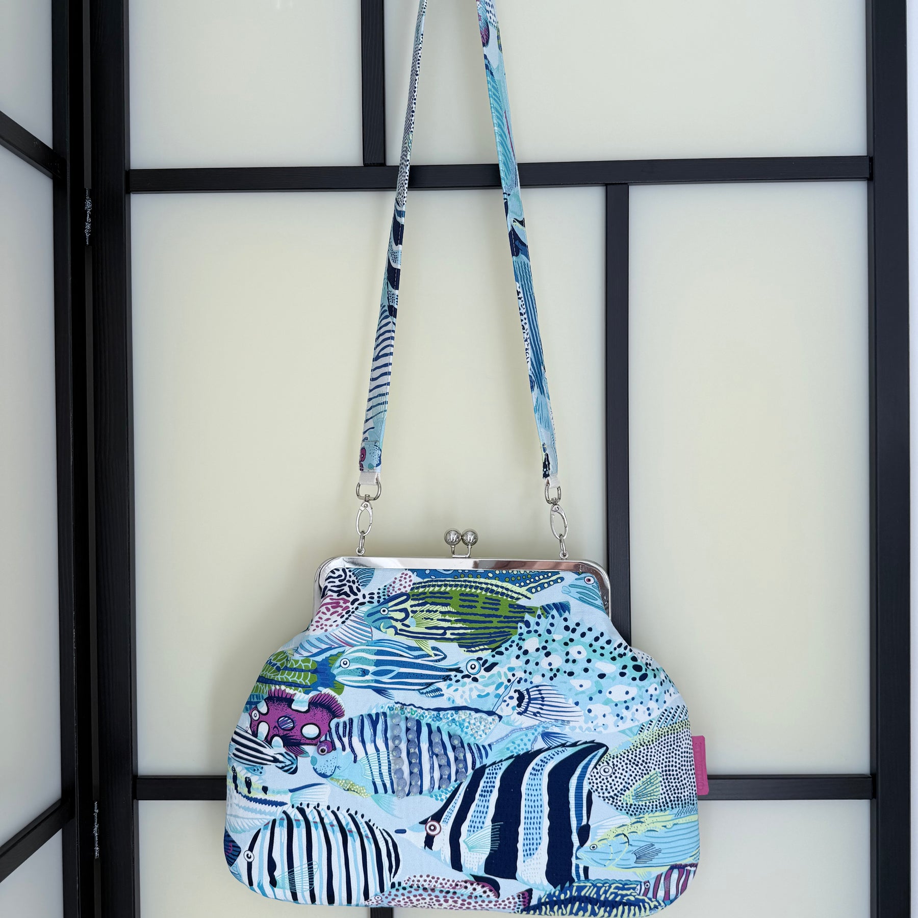 ‘Shoal’ metal frame oversized purse