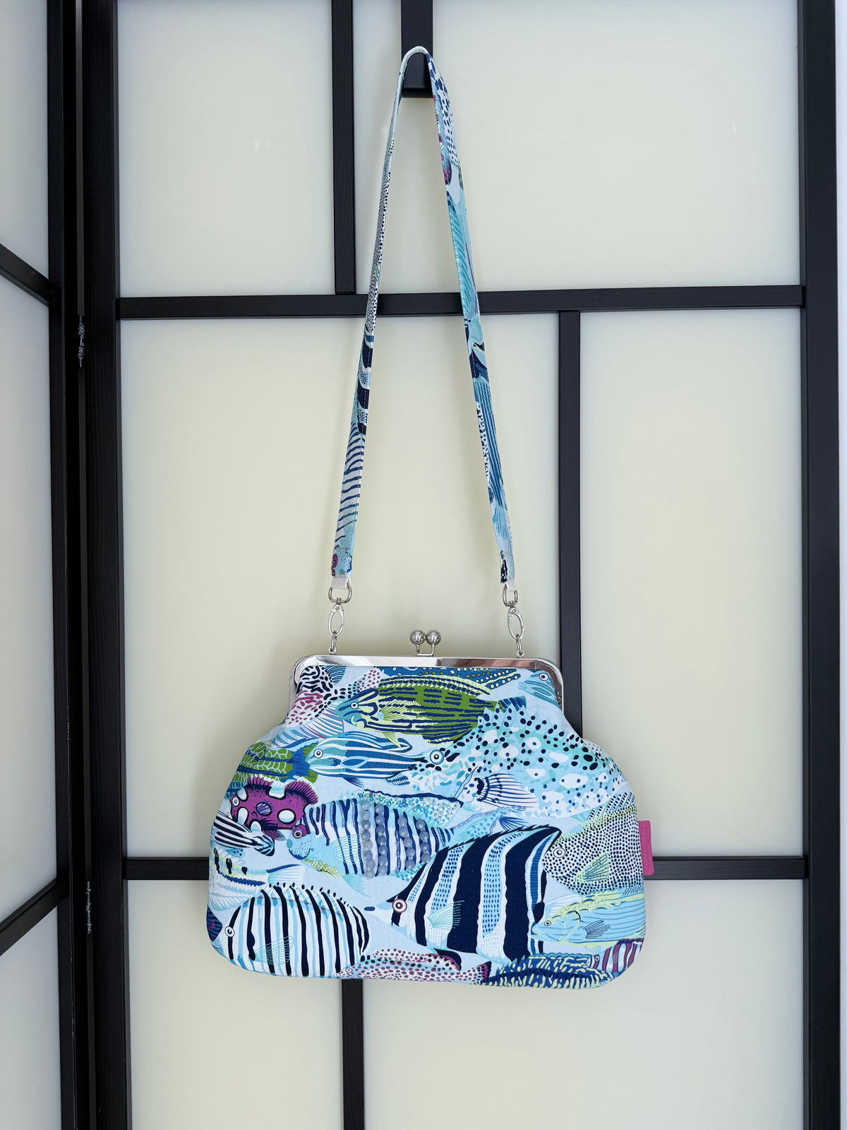 ‘Shoal’ metal frame oversized purse