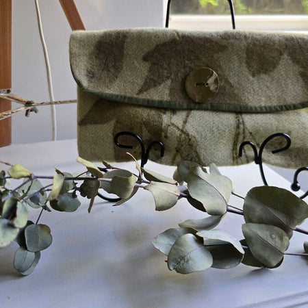 Handcrafted Botanical Eco-Printed Wool Pouch