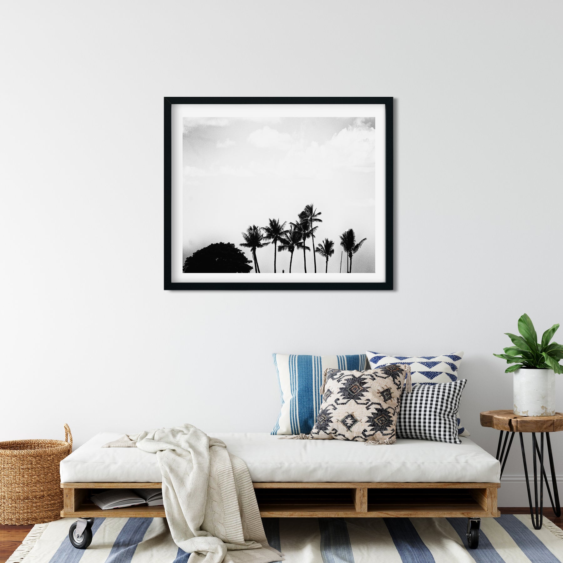 Black and White Palm Wall Art
