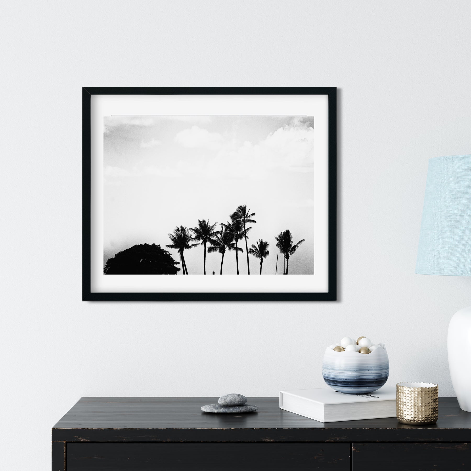 Black and White Palm Wall Art