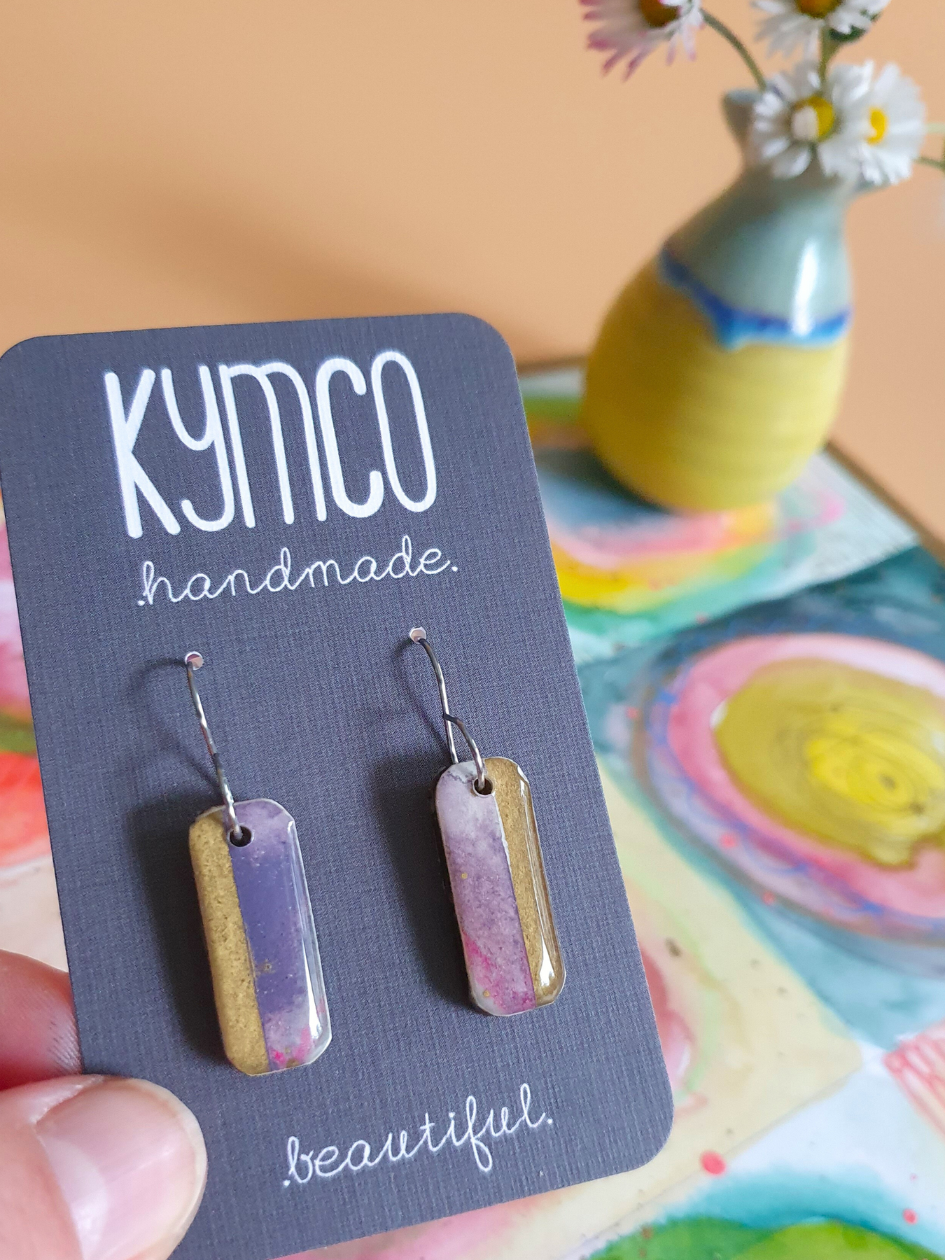 The Tutti Frutti Collection | Resin art jewellery | Small dangle earrings