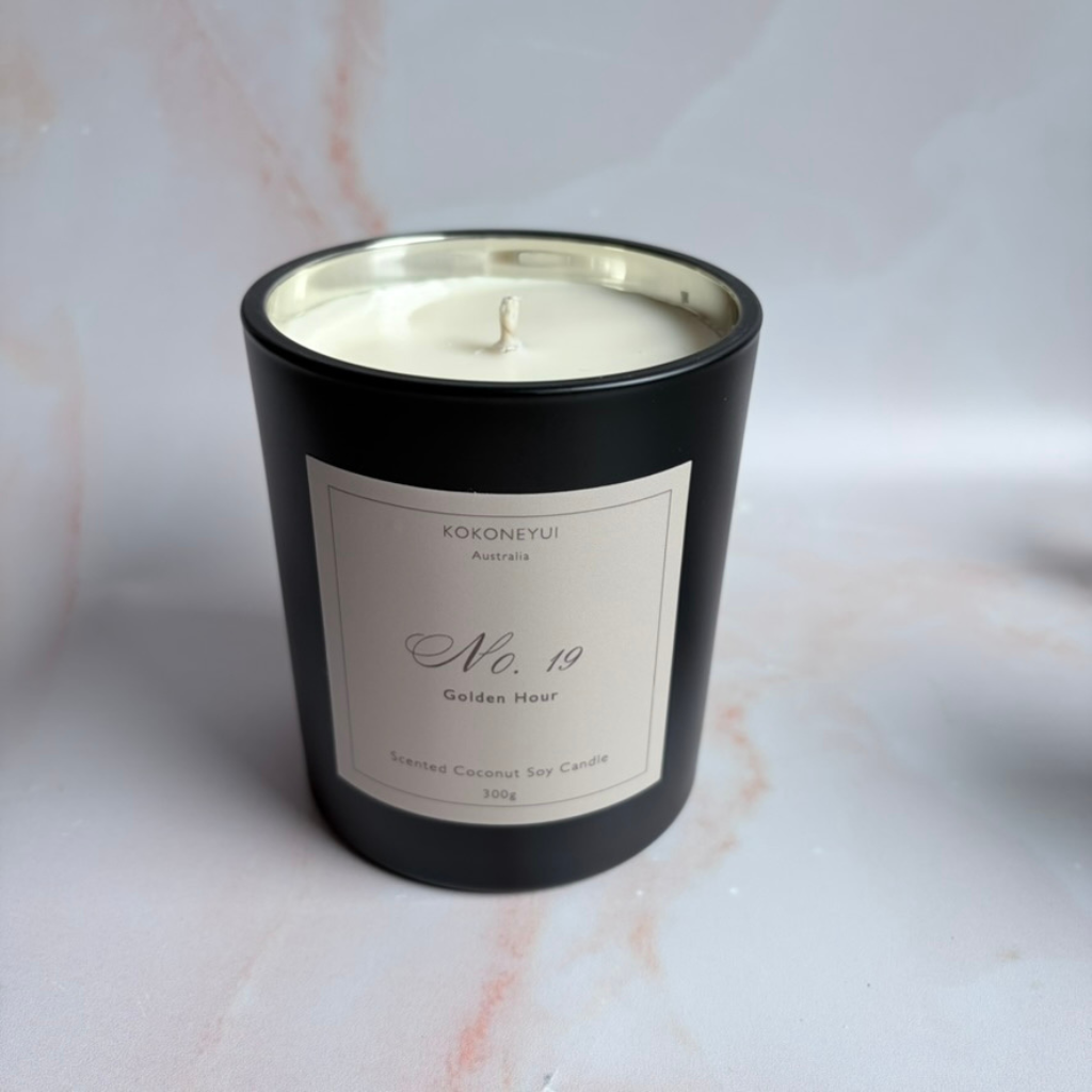 No.19 — Golden Hour Coconut Soy Candle | Rose, Sage & Warm Woods