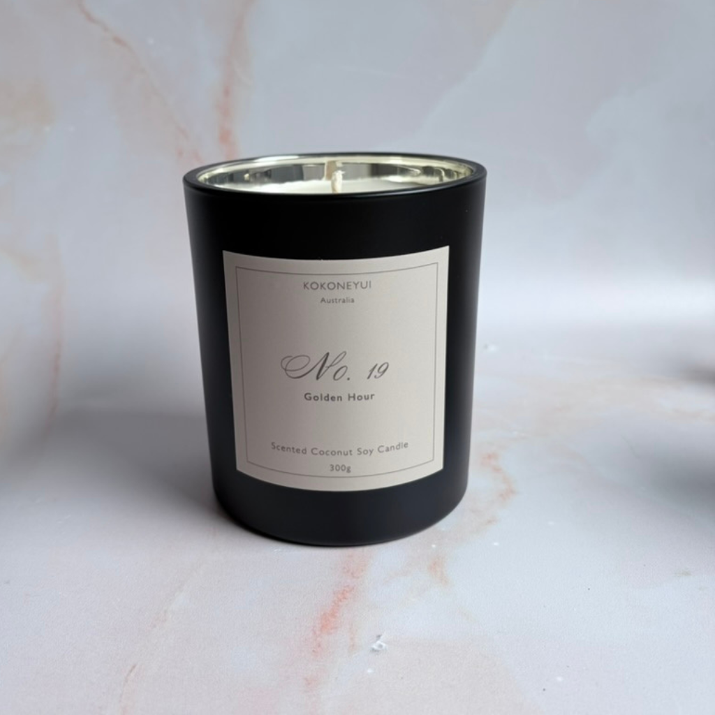 No.19 — Golden Hour Coconut Soy Candle | Rose, Sage & Warm Woods