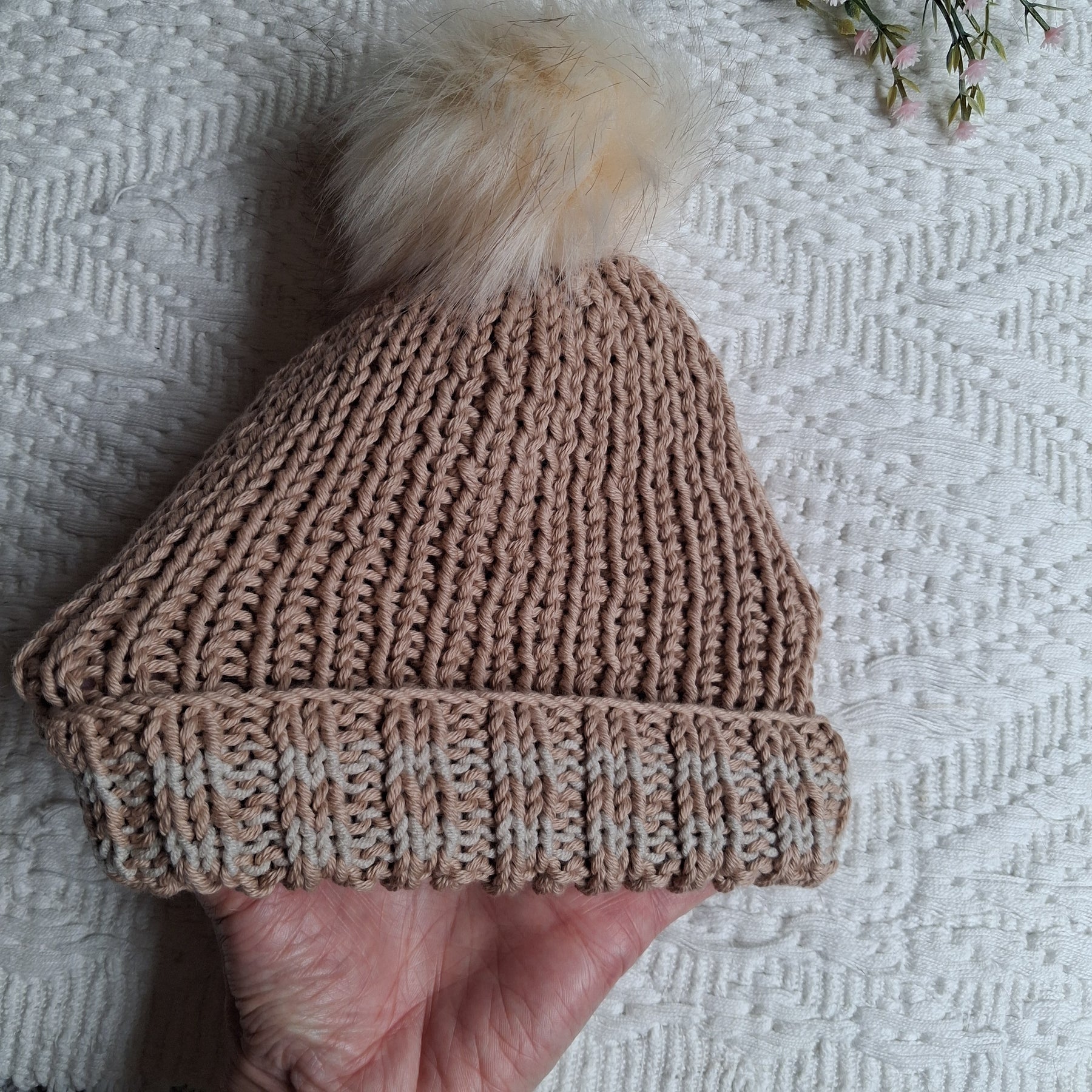 Handmade Knitted Baby Chunky Beanie - 100% Cotton