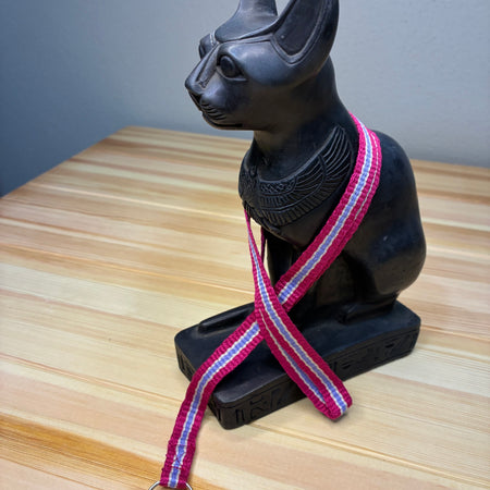 A Little Loom Magic - Raspberry Handwoven Lanyard