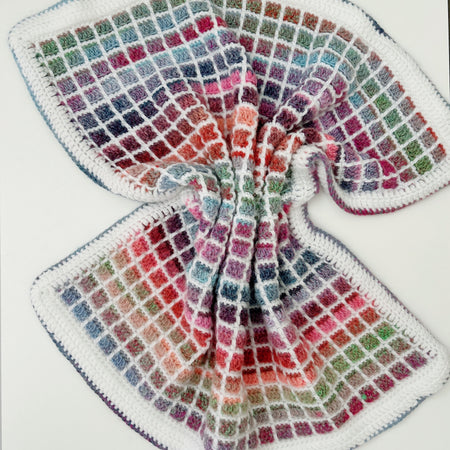 Handmade Crochet Baby Blanket, Rainbow  Lattice