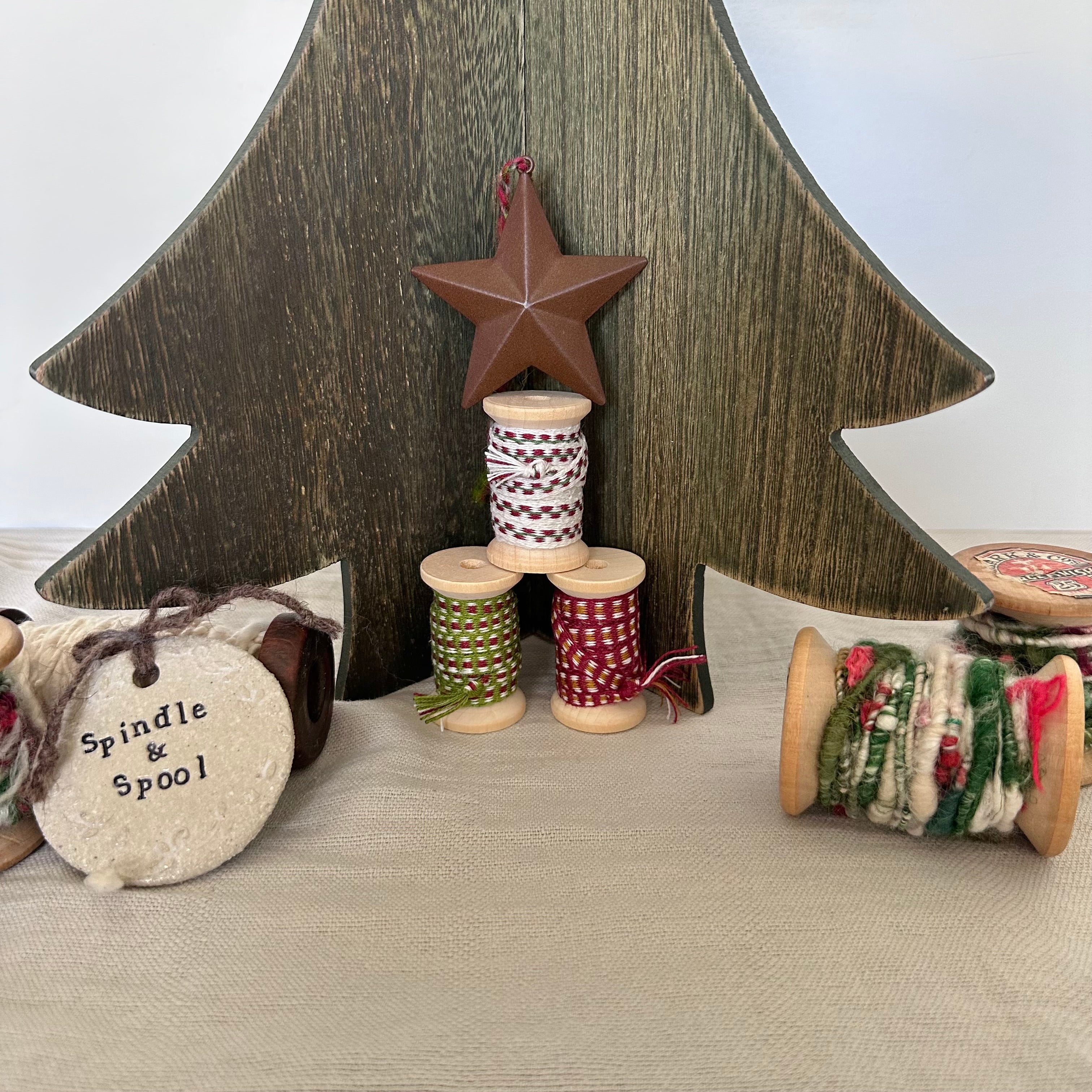 Handwoven Linen Christmas Ribbons