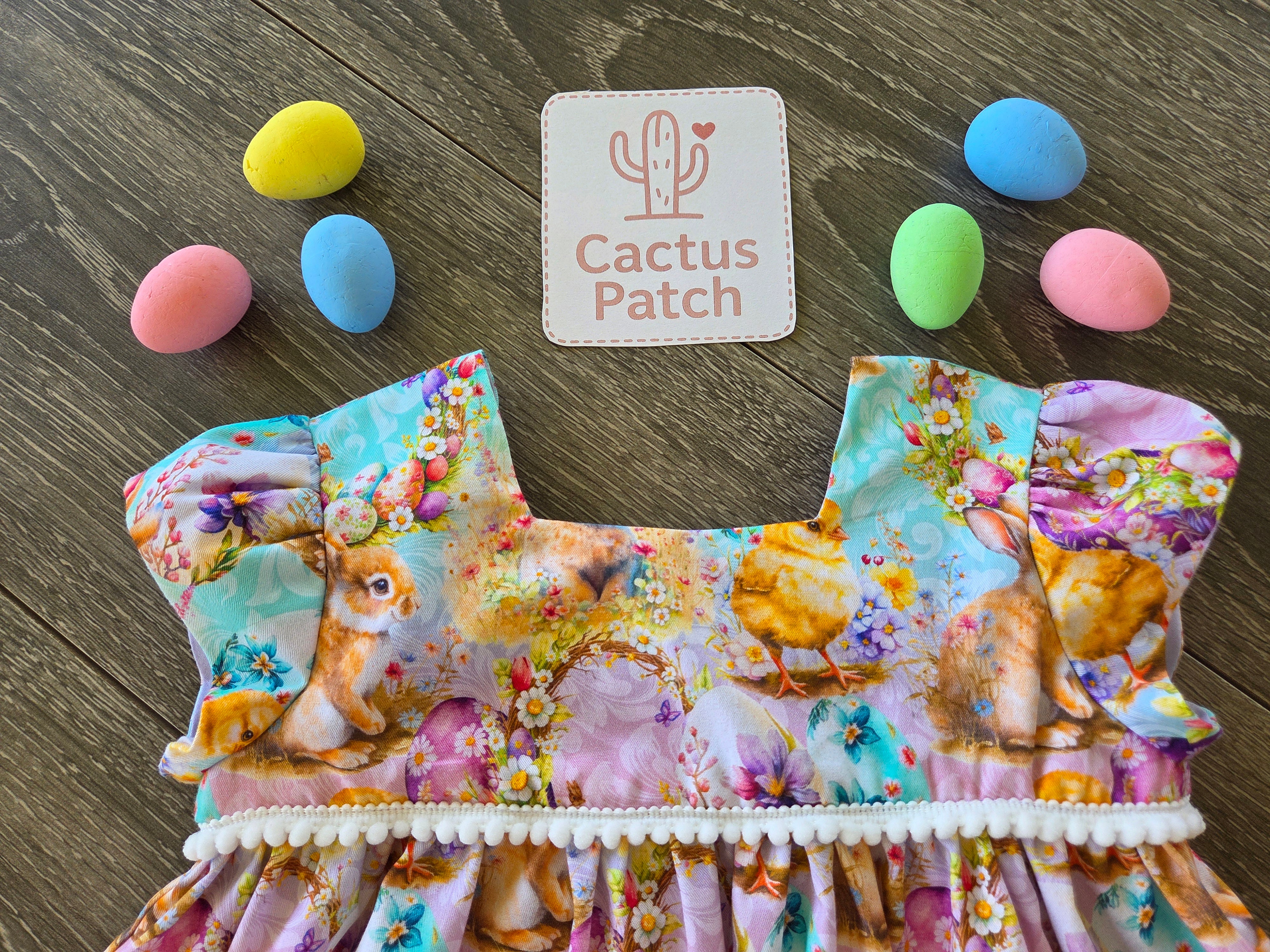 "Bunny & Chicks" Easter Dress - Size 12-18 Months