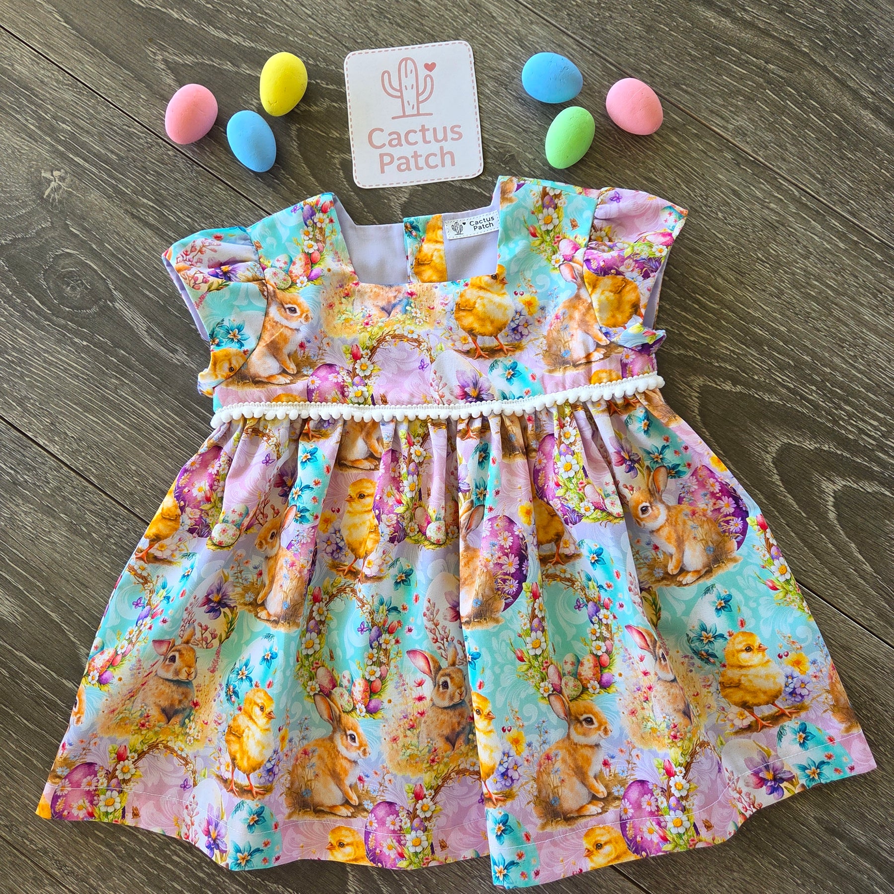 "Bunny & Chicks" Easter Dress - Size 12-18 Months