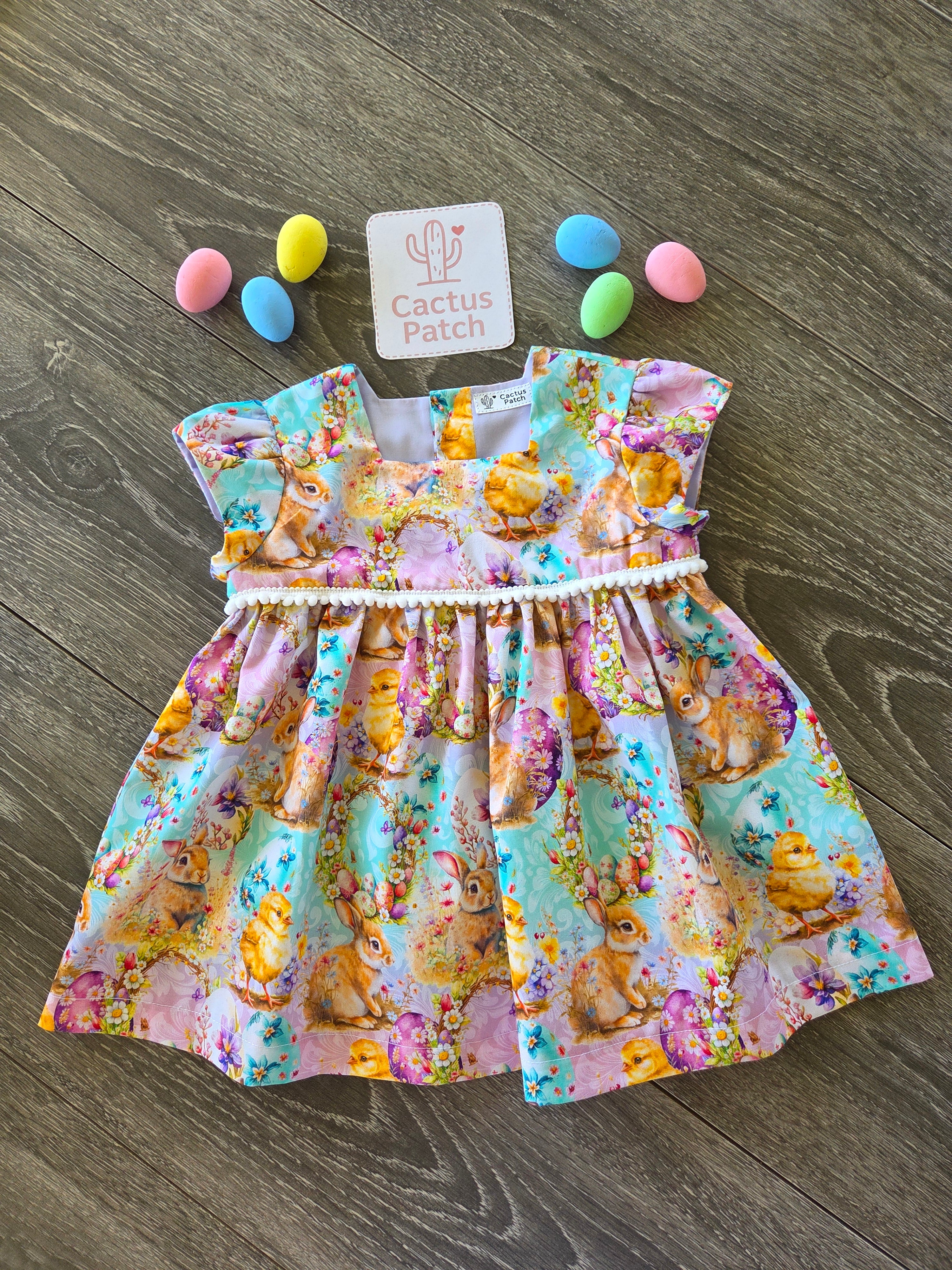 "Bunny & Chicks" Easter Dress - Size 12-18 Months