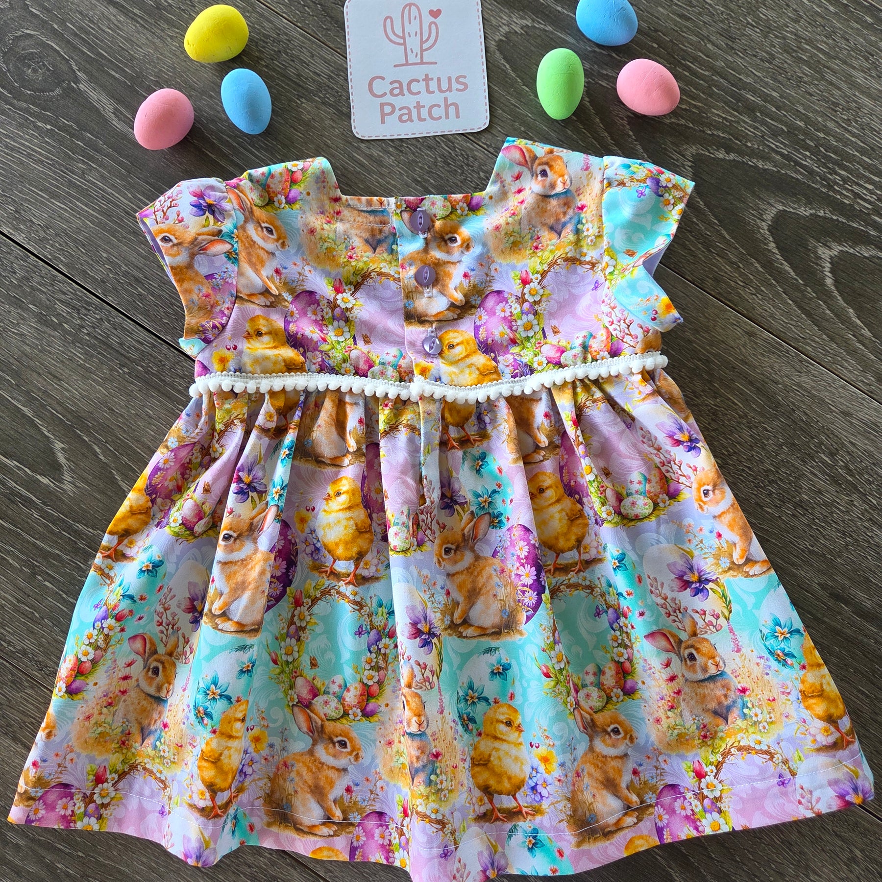"Bunny & Chicks" Easter Dress - Size 12-18 Months