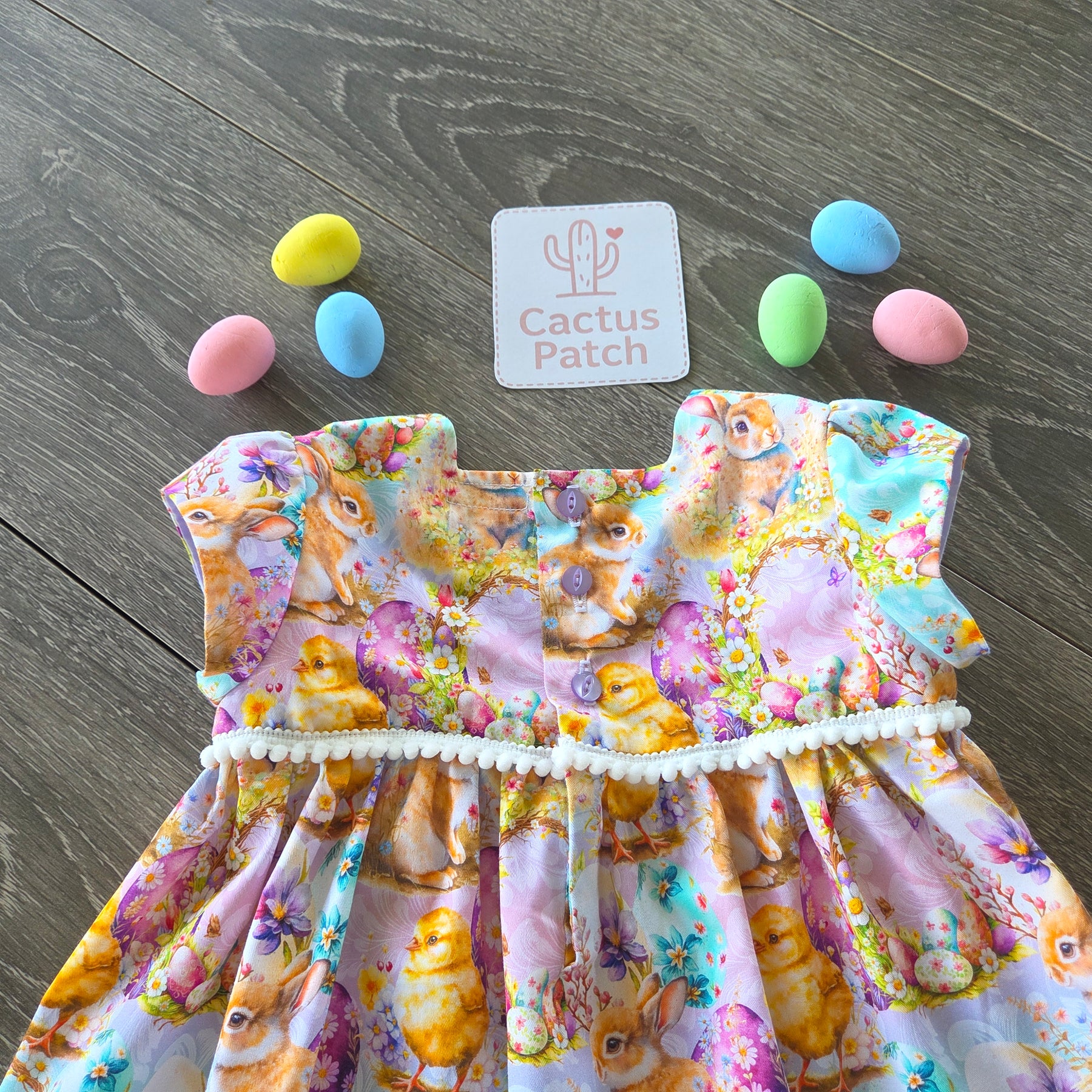 "Bunny & Chicks" Easter Dress - Size 12-18 Months