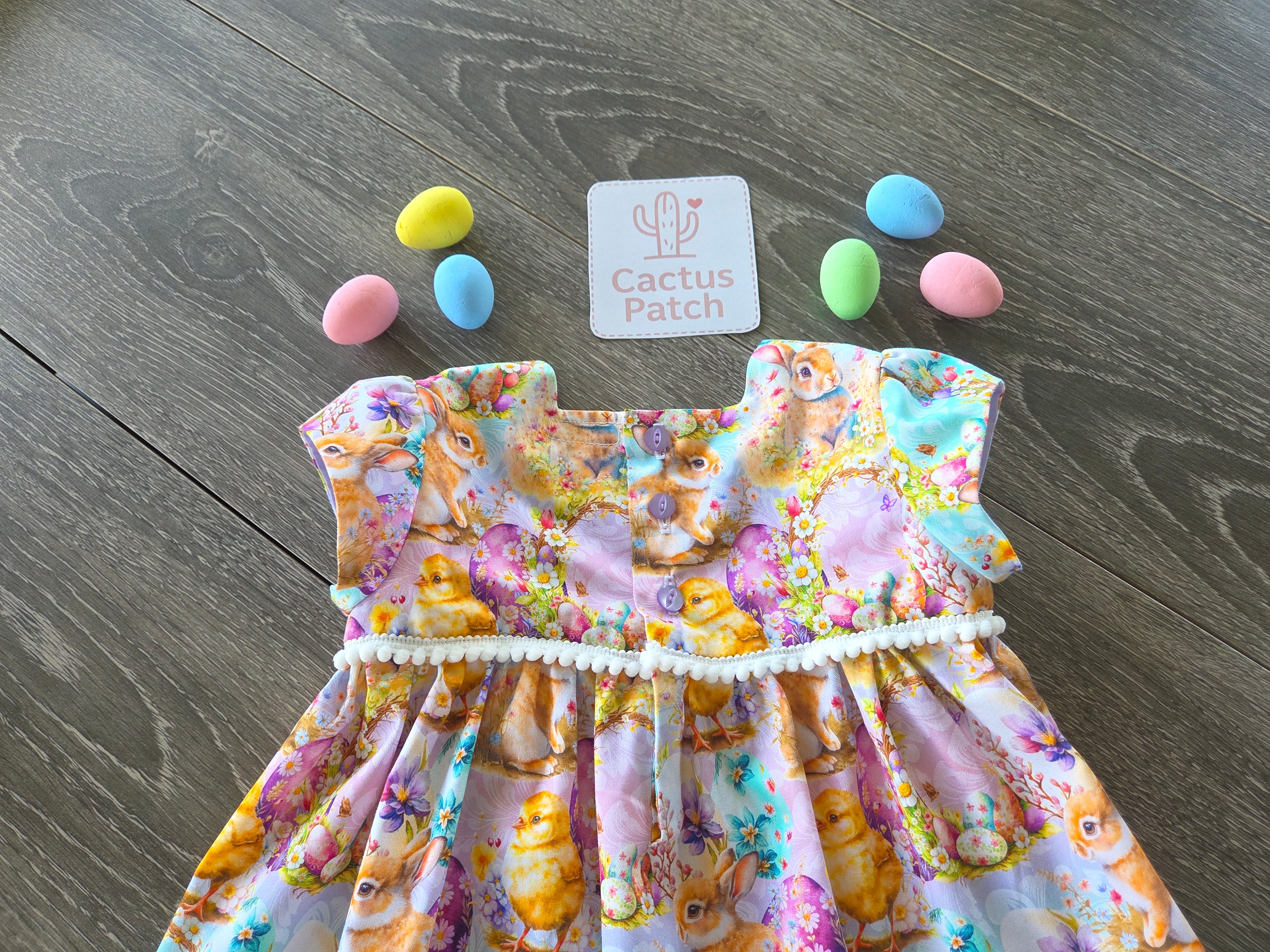 "Bunny & Chicks" Easter Dress - Size 12-18 Months