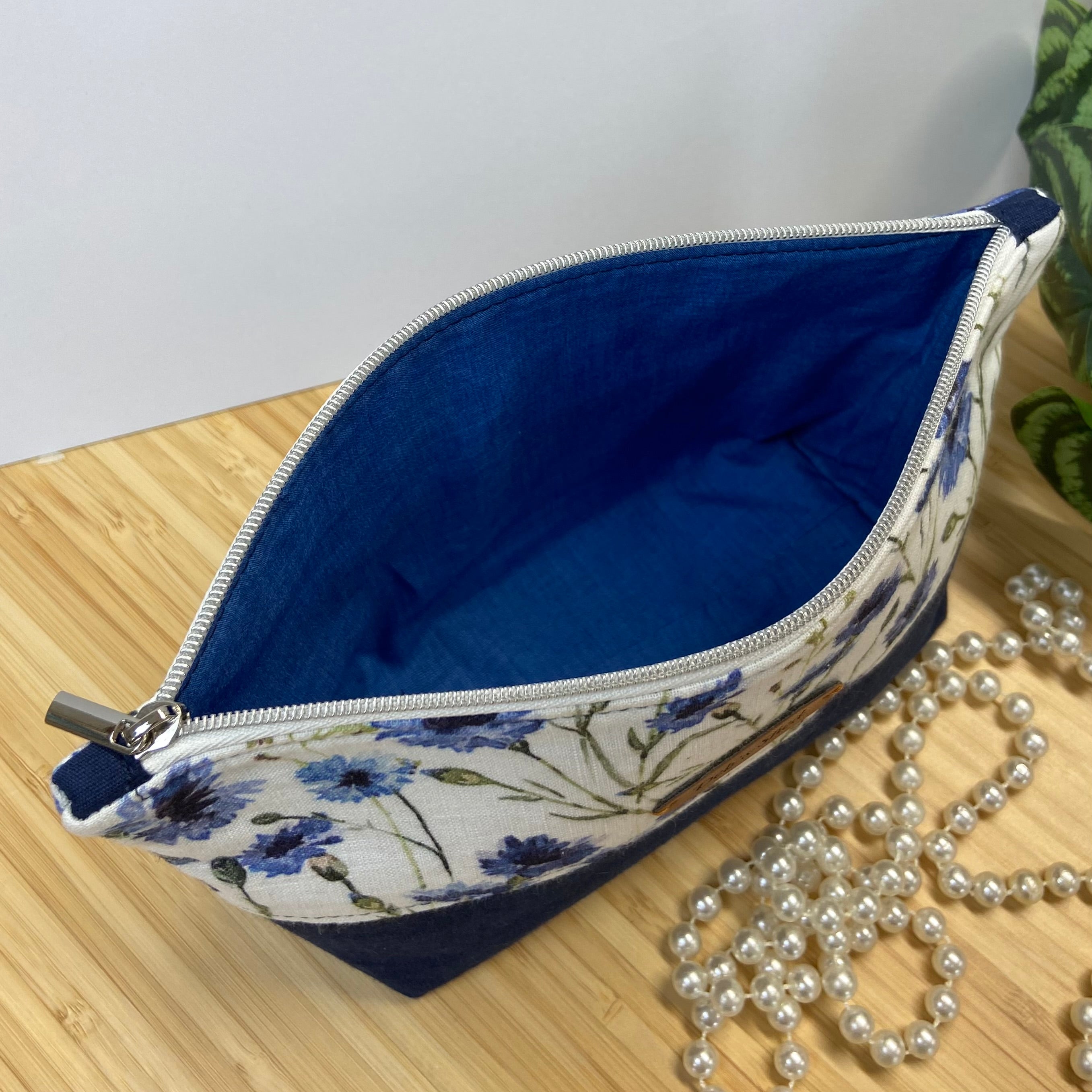 Two-Tone Zipper Pouch - Cornflowers