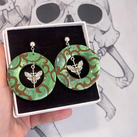 Death Moth Statement Stud Earrings