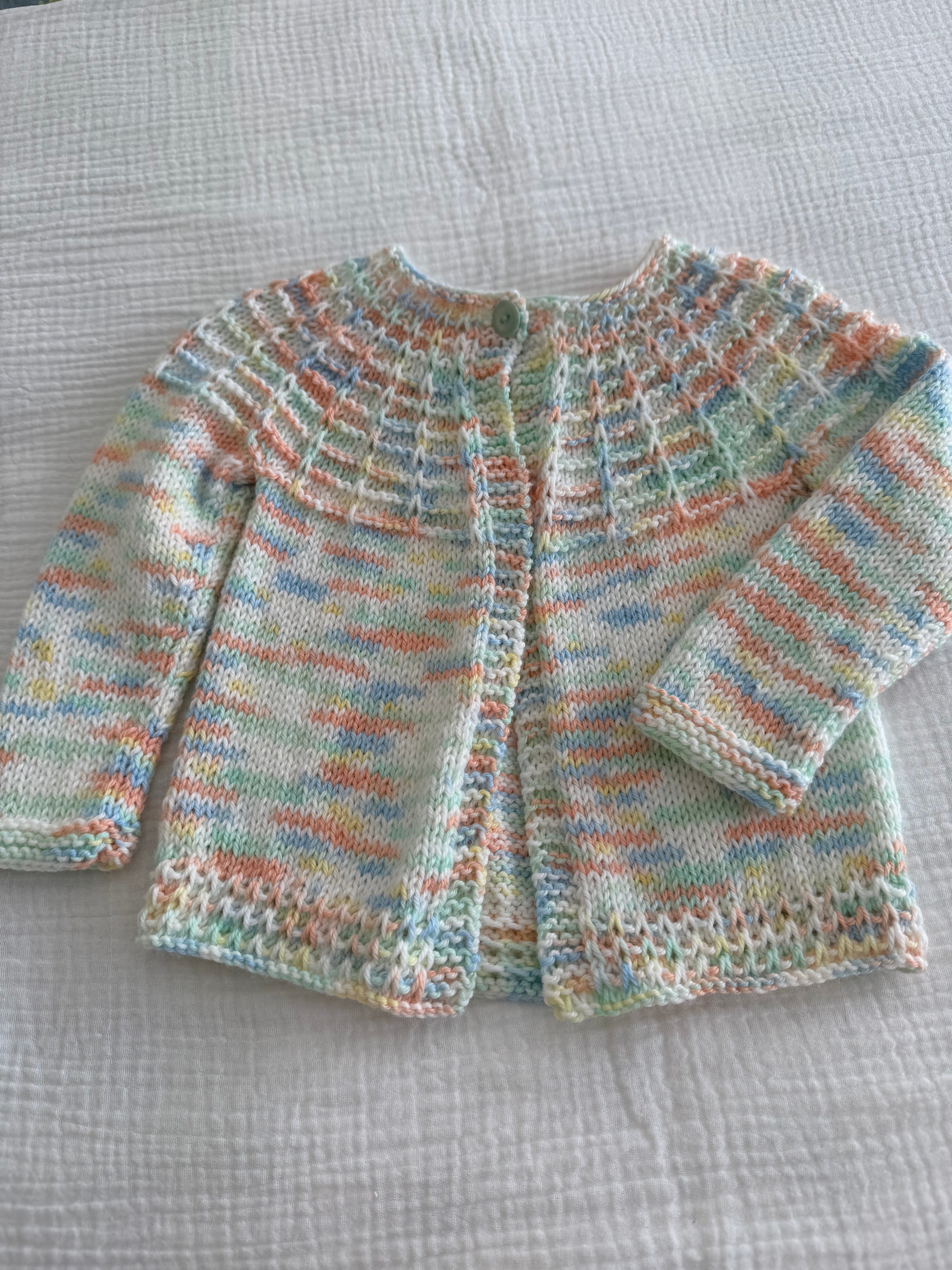 Soft coloured Cardigan, Size 6-12months